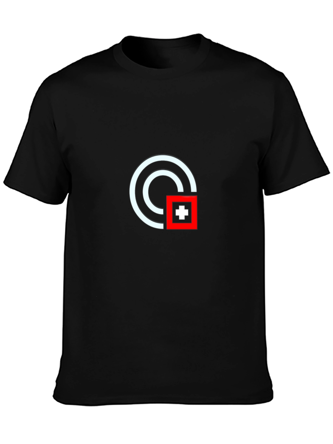 Modern Graphic Tee - White Circle Red Square