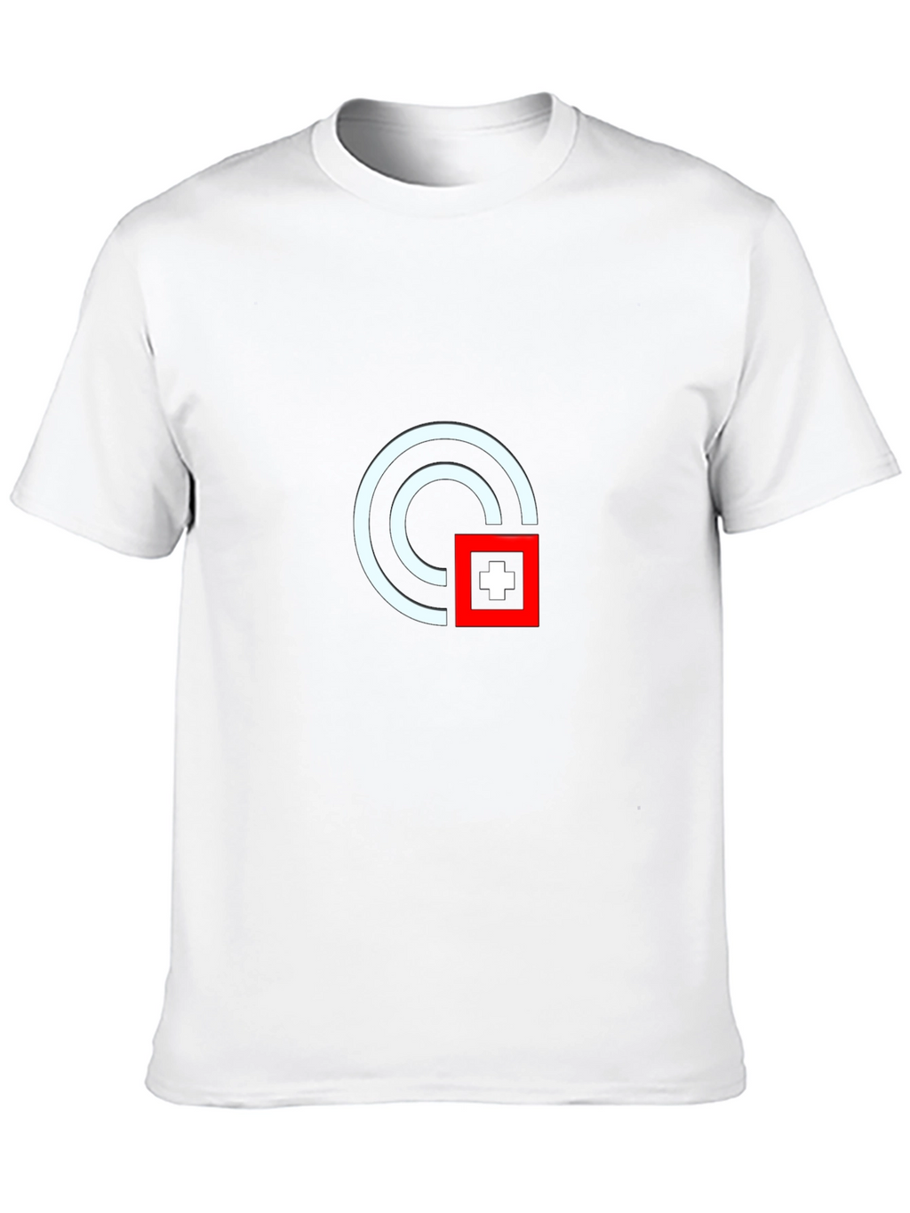 Modern Graphic Tee - White Circle Red Square