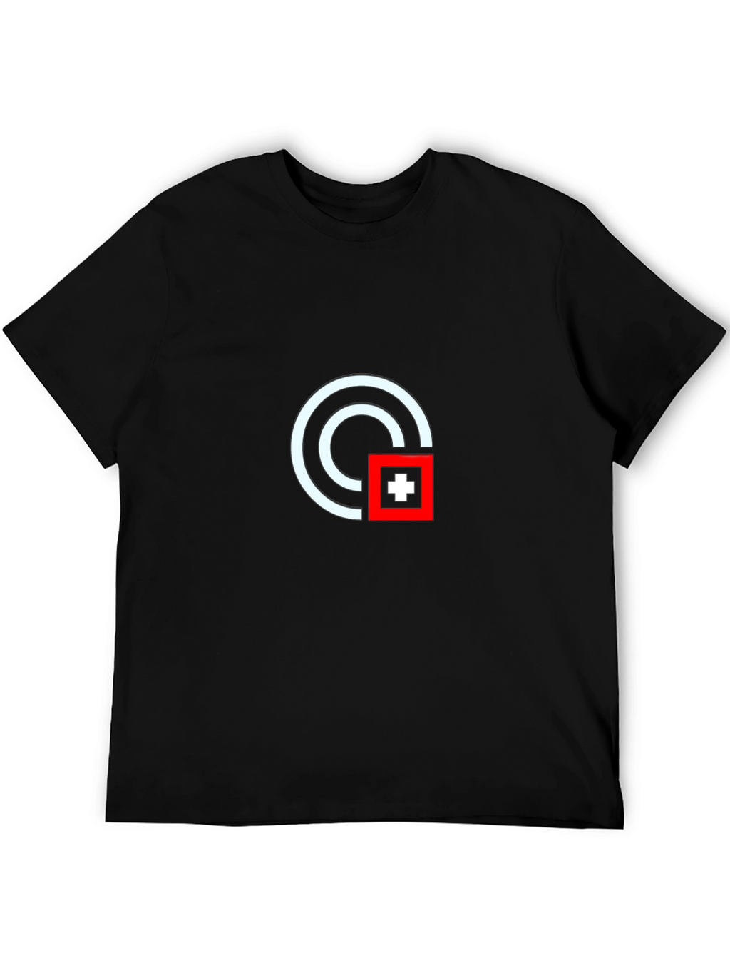 Modern Graphic Tee - White Circle Red Square