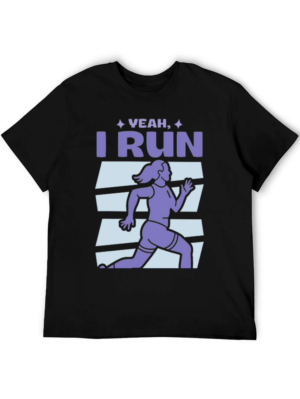 Yeah I Run Graphic T-Shirt - Black Cotton Tee