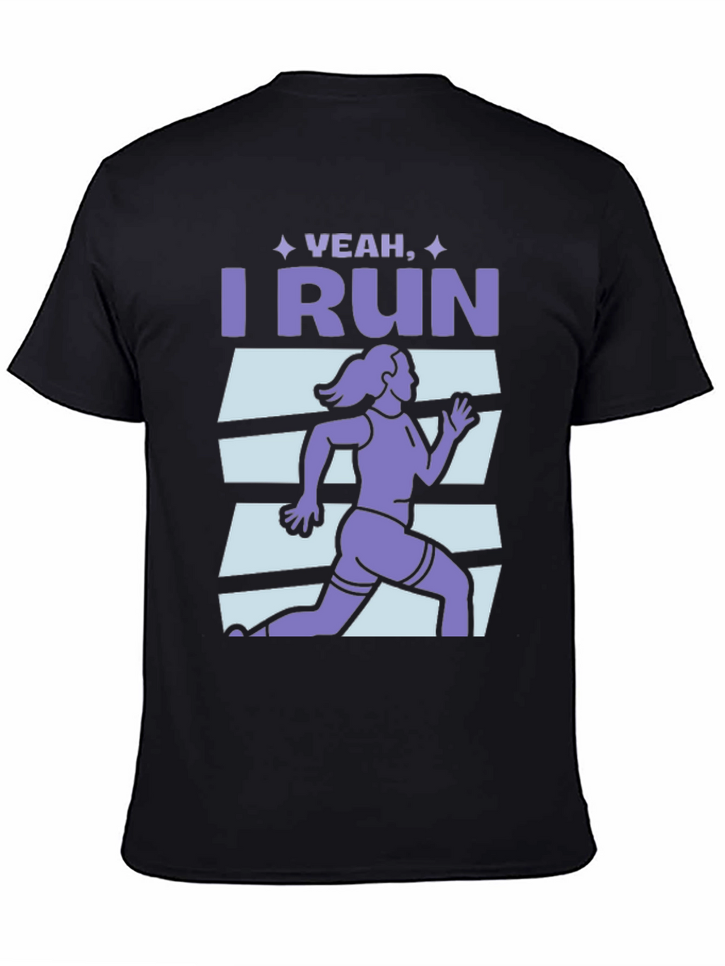Yeah I Run Graphic T-Shirt - Black Cotton Tee