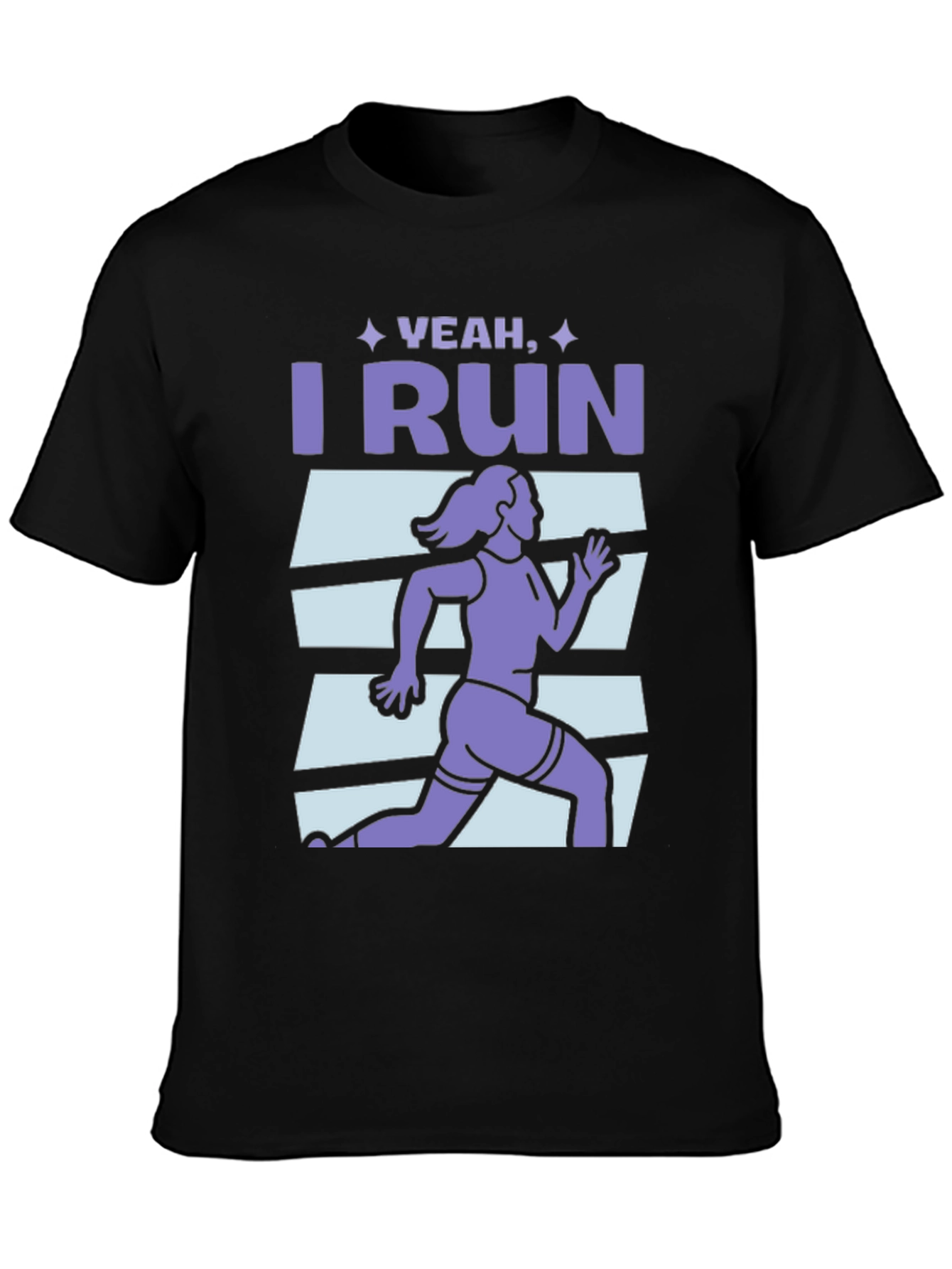Yeah I Run Graphic T-Shirt - Black Cotton Tee