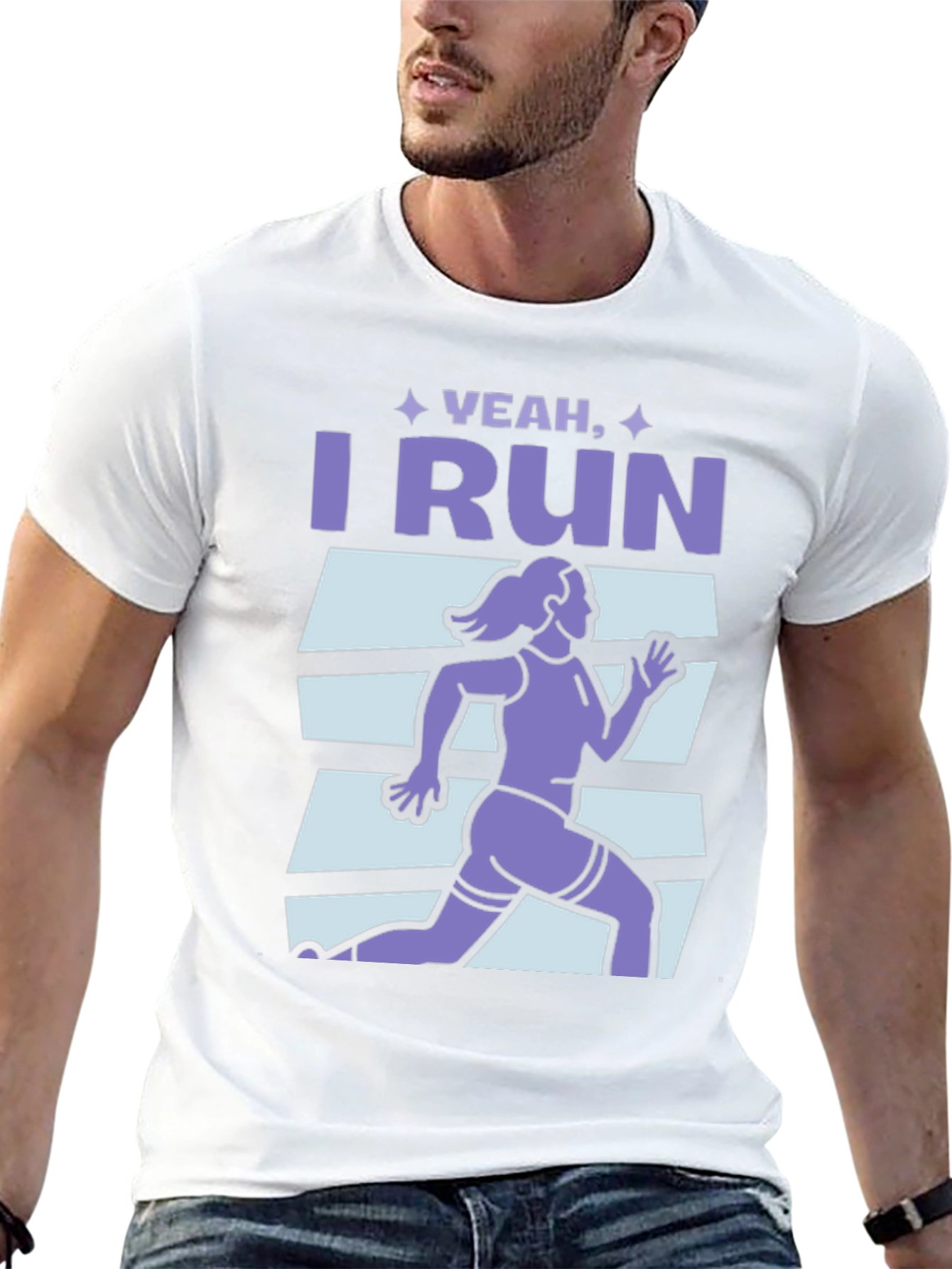 Yeah I Run Graphic T-Shirt - Black Cotton Tee