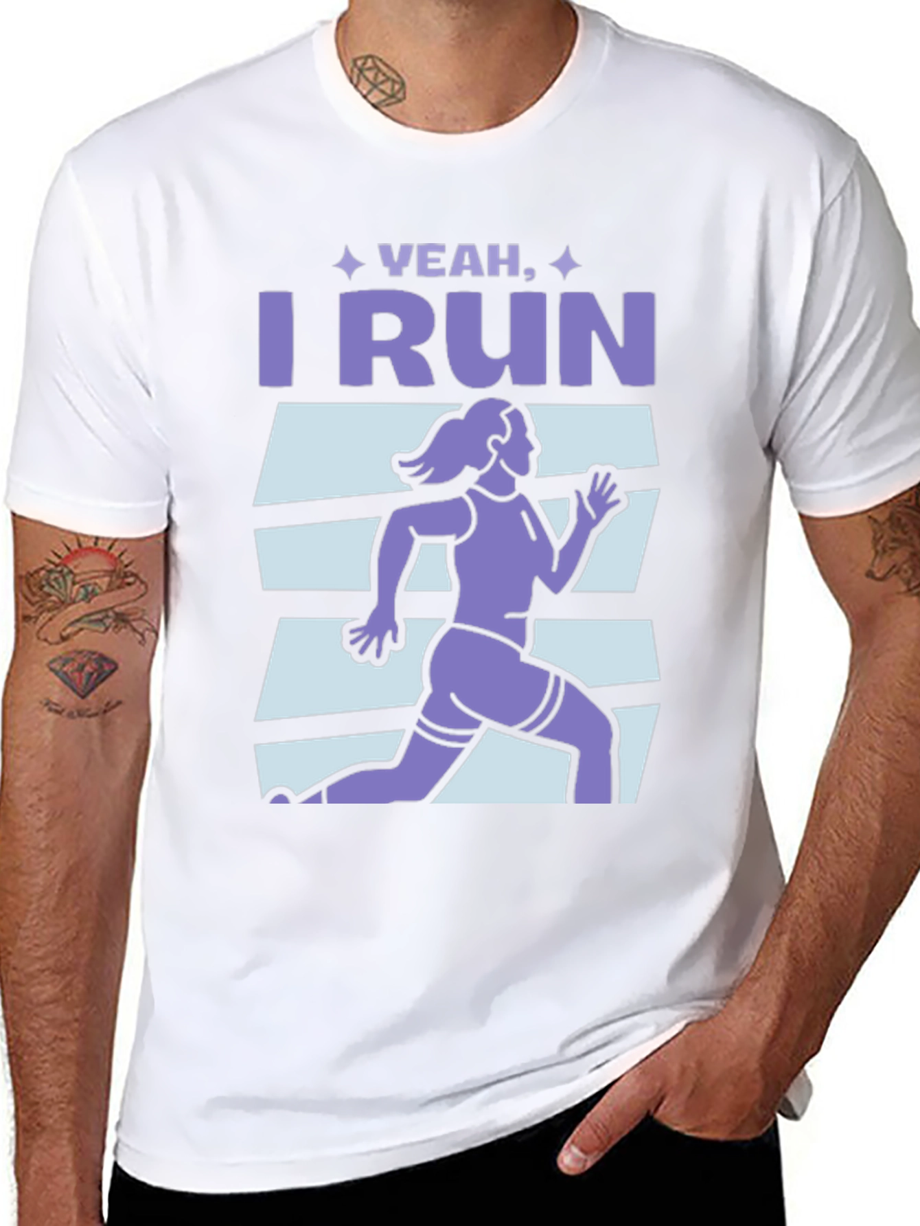 Yeah I Run Graphic T-Shirt - Black Cotton Tee