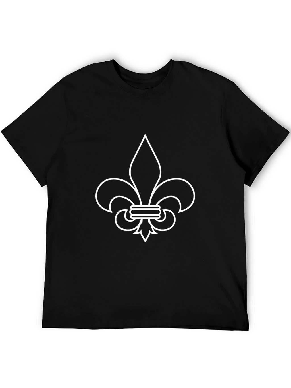Fleur-de-Lis Graphic Tee - Black Cotton Casual Shirt
