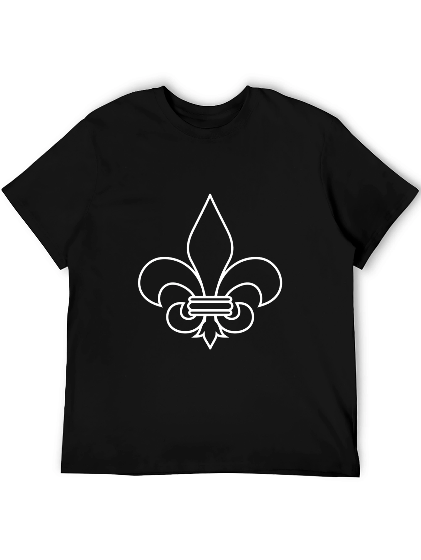 Fleur-de-Lis Graphic Tee - Black Cotton Casual Shirt