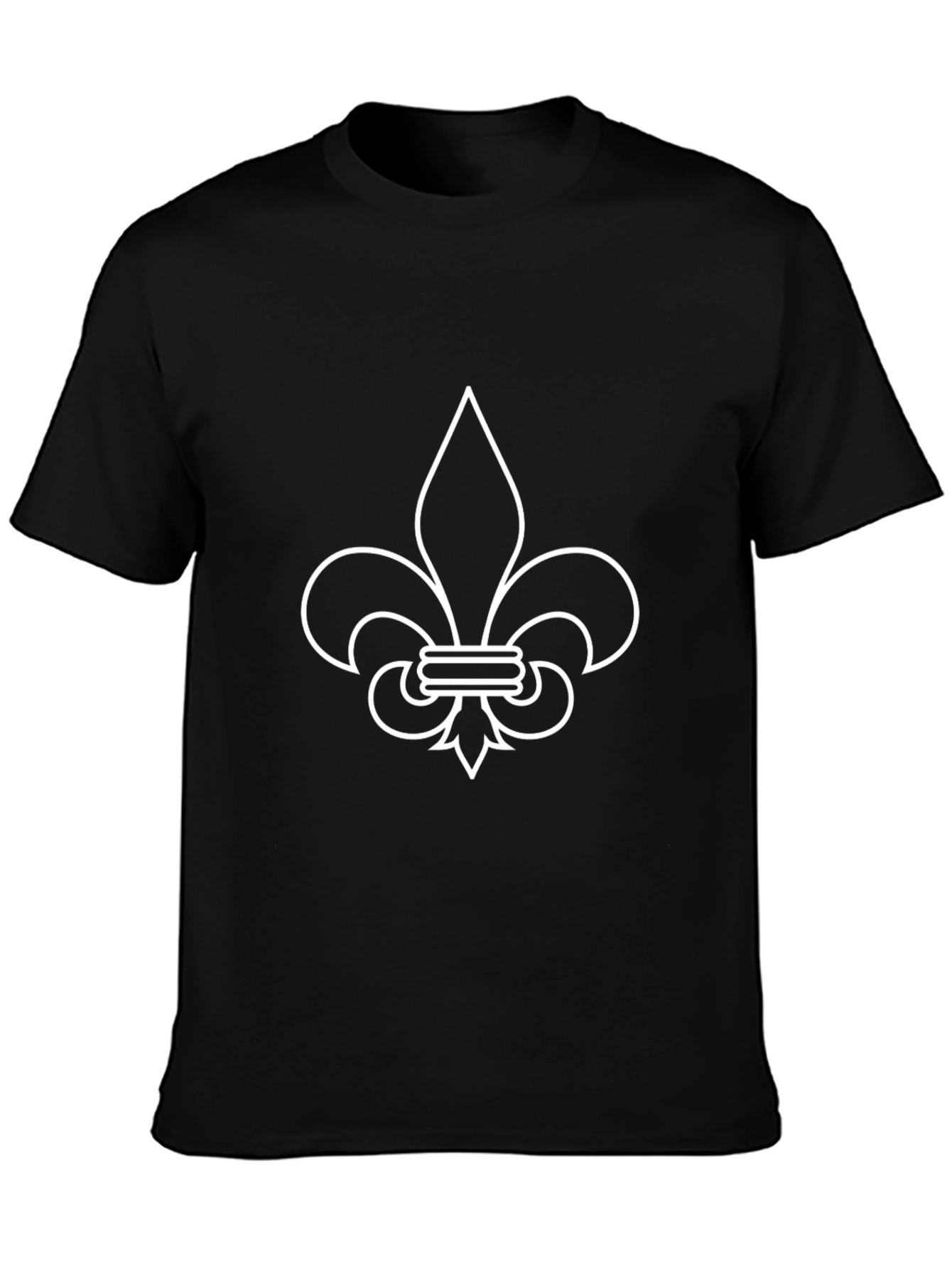Fleur-de-Lis Graphic Tee - Black Cotton Casual Shirt