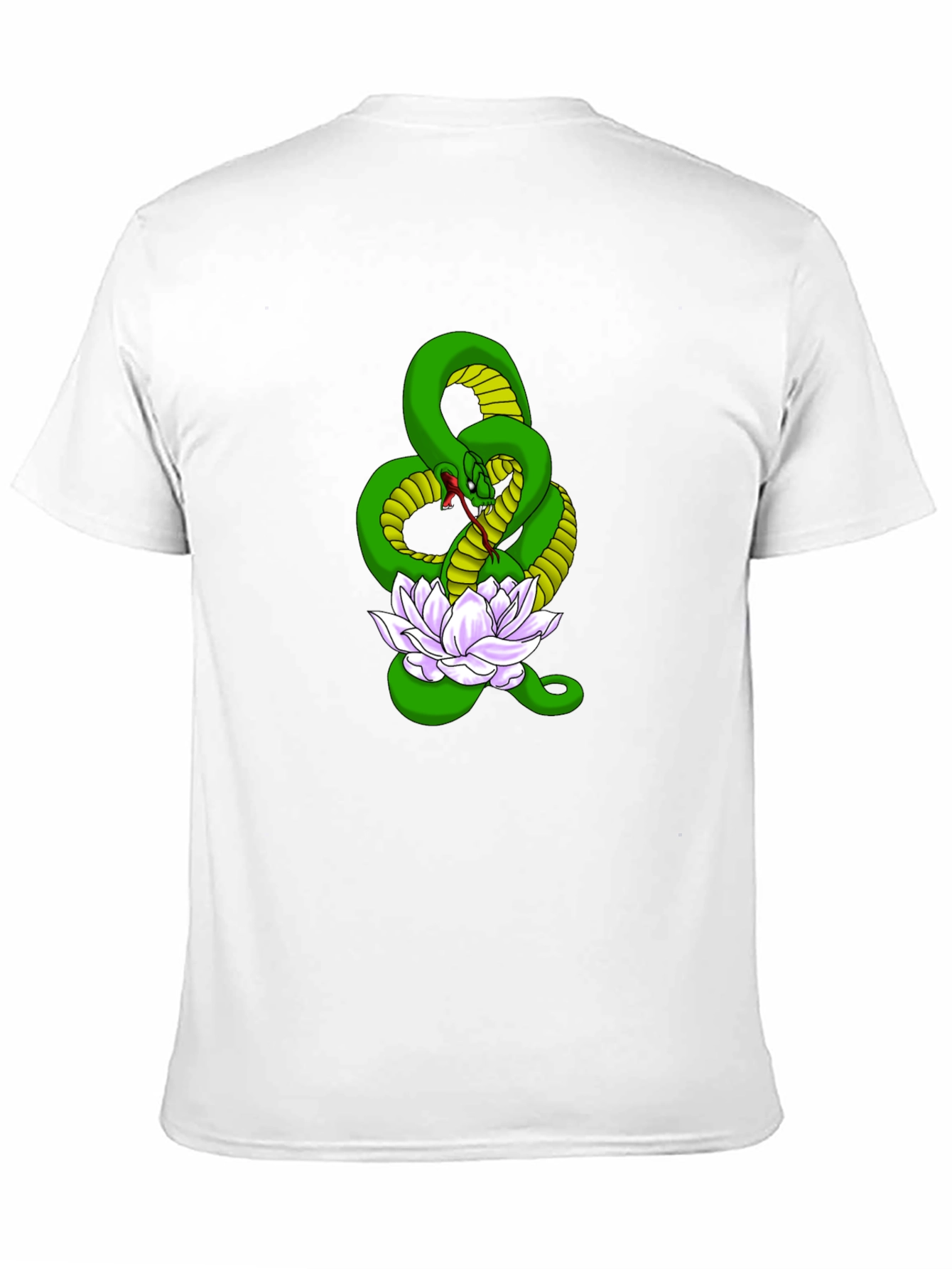 Snake and Lotus Flower Graphic Tee