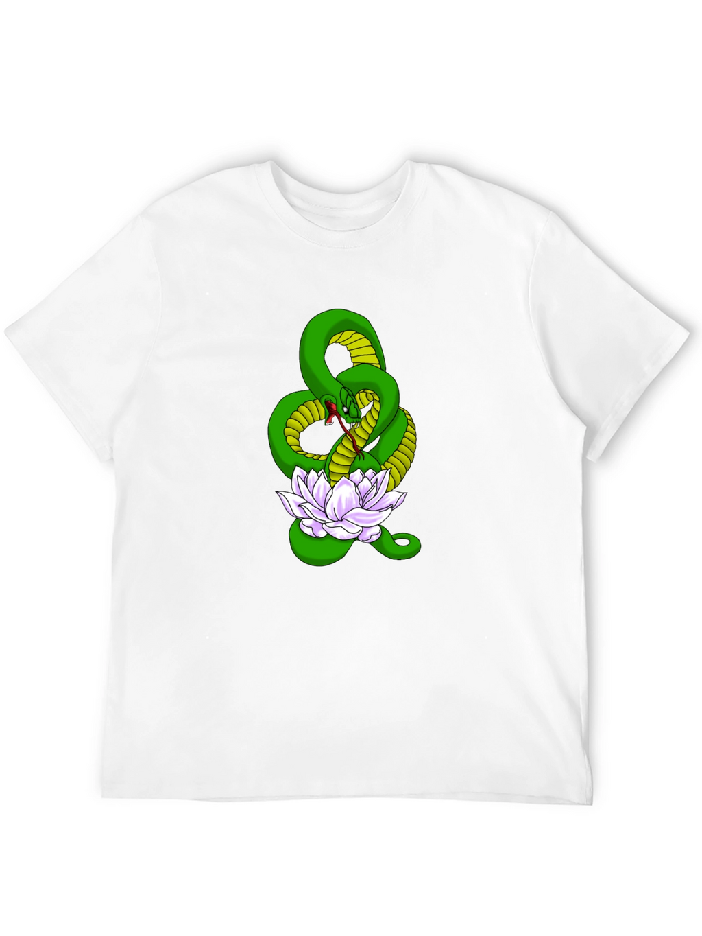 Snake and Lotus Flower Graphic Tee