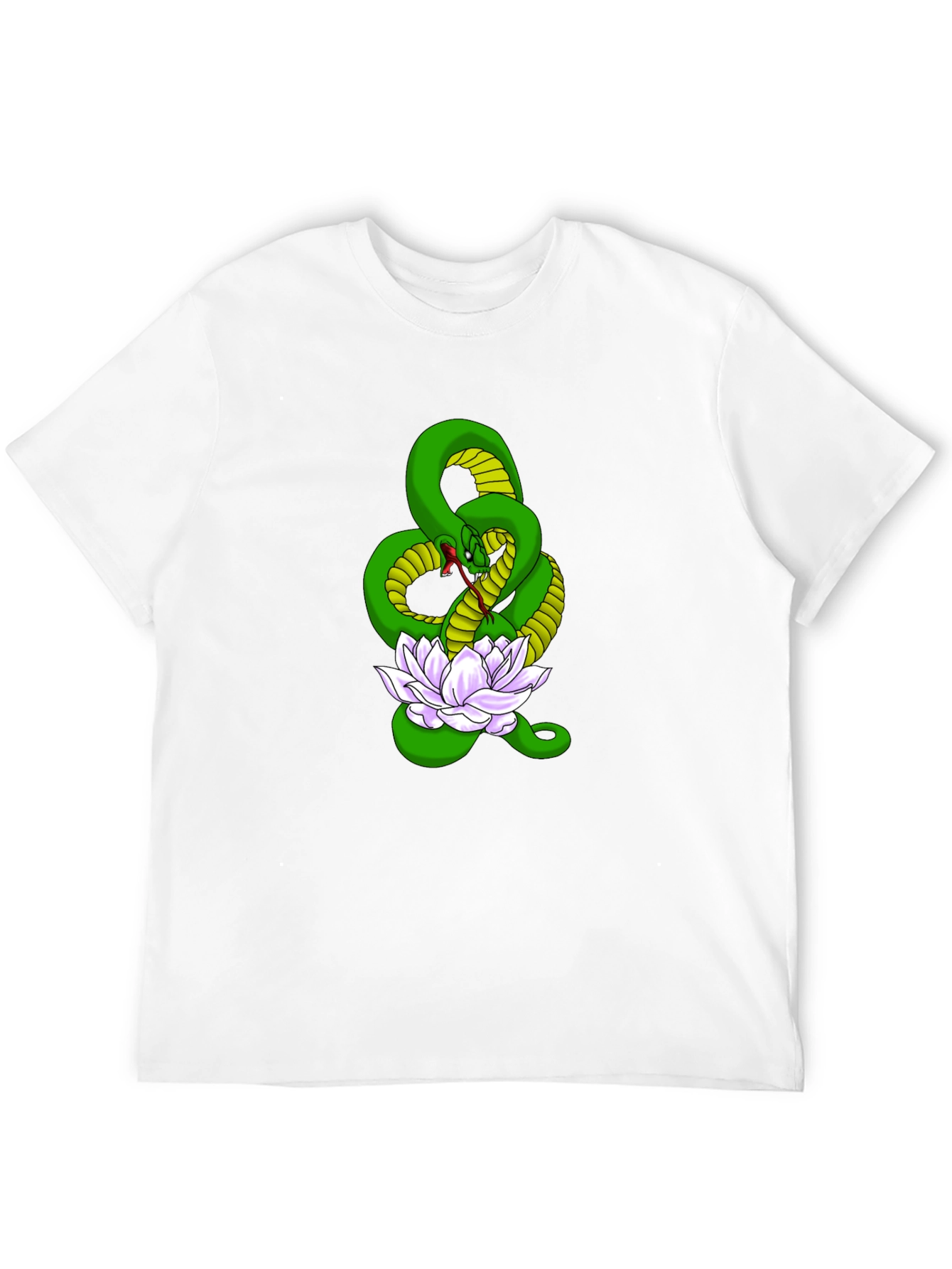Snake and Lotus Flower Graphic Tee