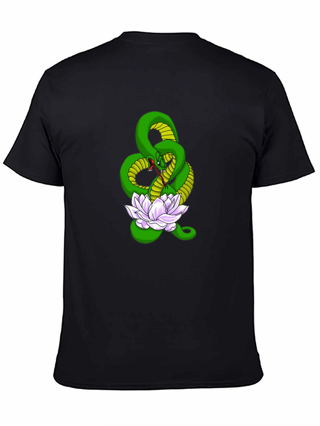 Snake and Lotus Flower Graphic Tee
