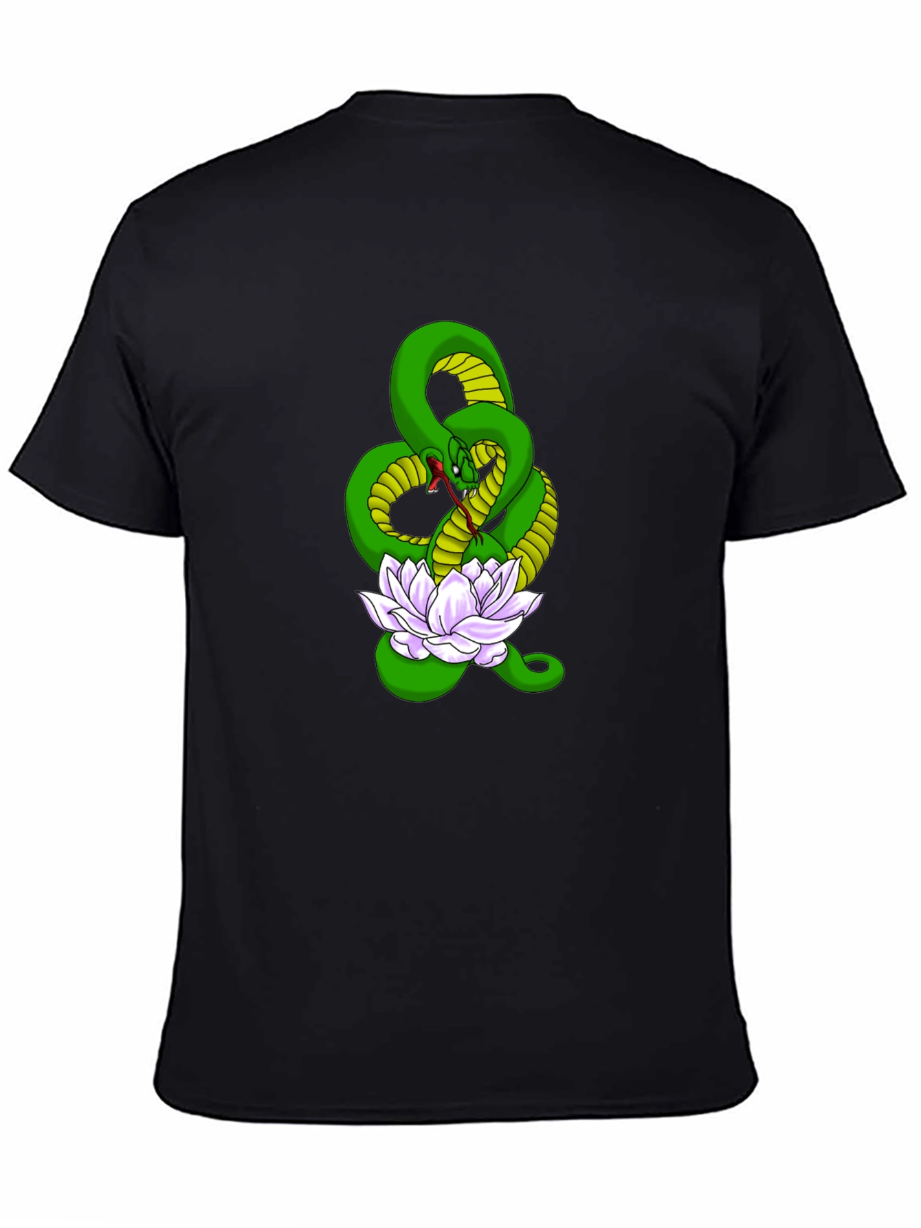Snake and Lotus Flower Graphic Tee