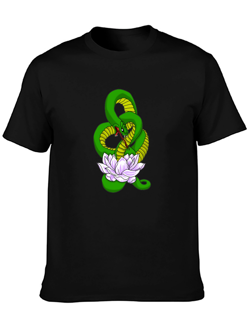 Snake and Lotus Flower Graphic Tee