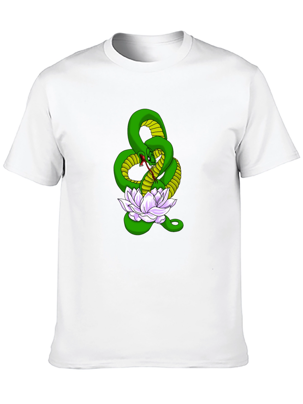 Snake and Lotus Flower Graphic Tee