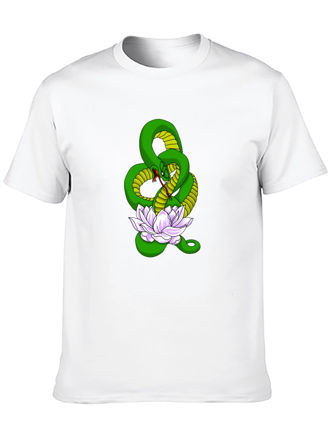 Snake and Lotus Flower Graphic Tee