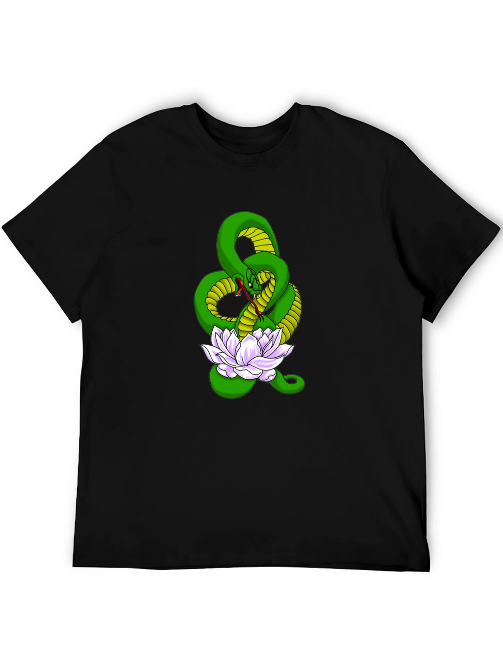 Snake and Lotus Flower Graphic Tee