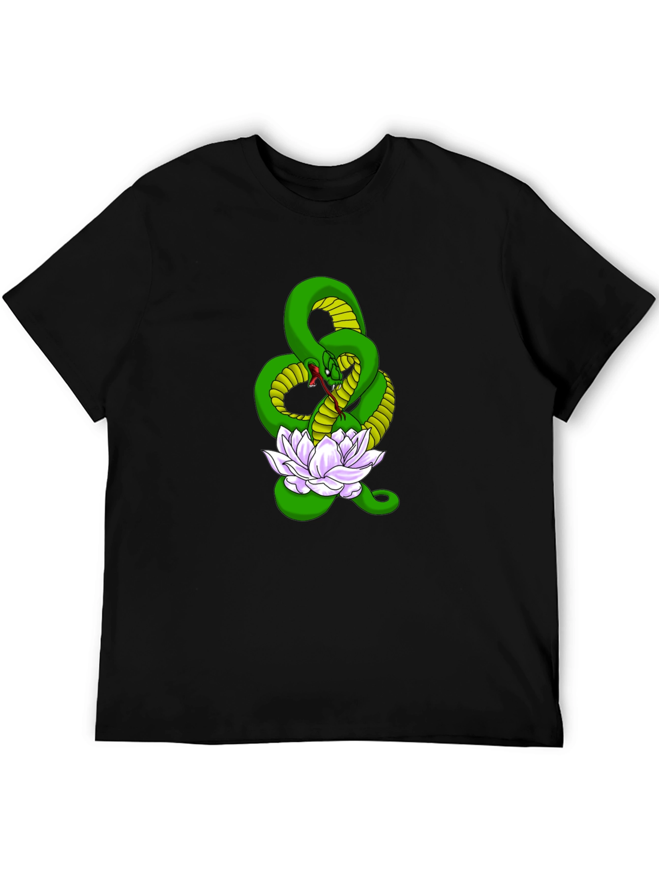 Snake and Lotus Flower Graphic Tee
