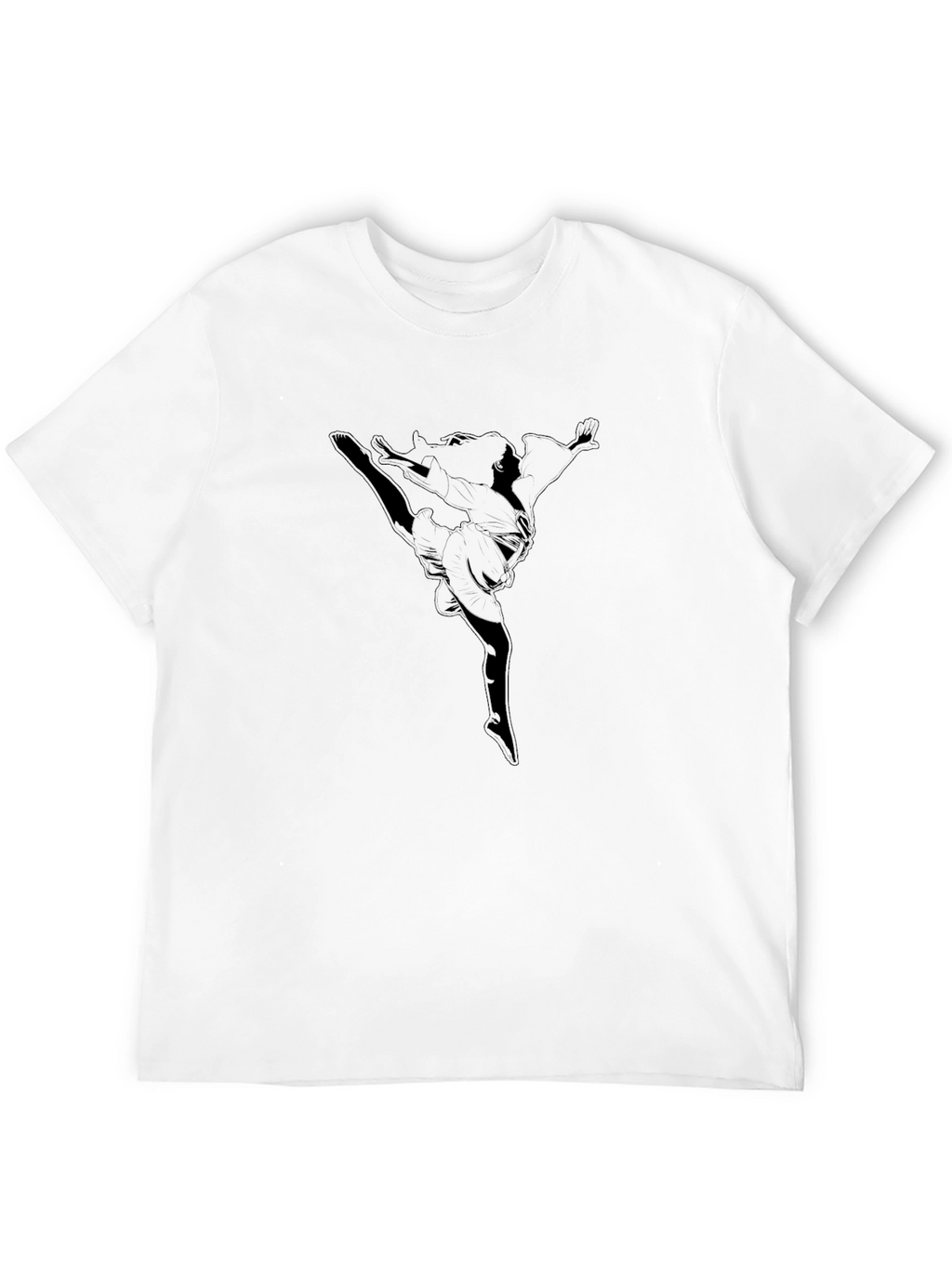 Black T-Shirt with Karate Girl Design