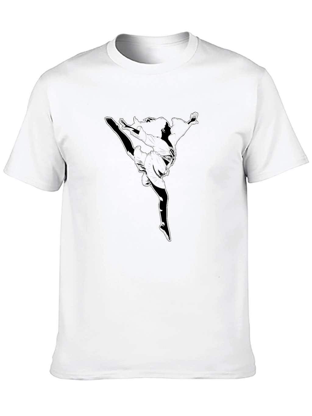Black T-Shirt with Karate Girl Design