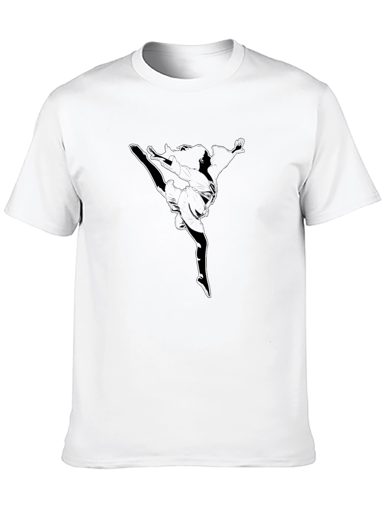 Black T-Shirt with Karate Girl Design