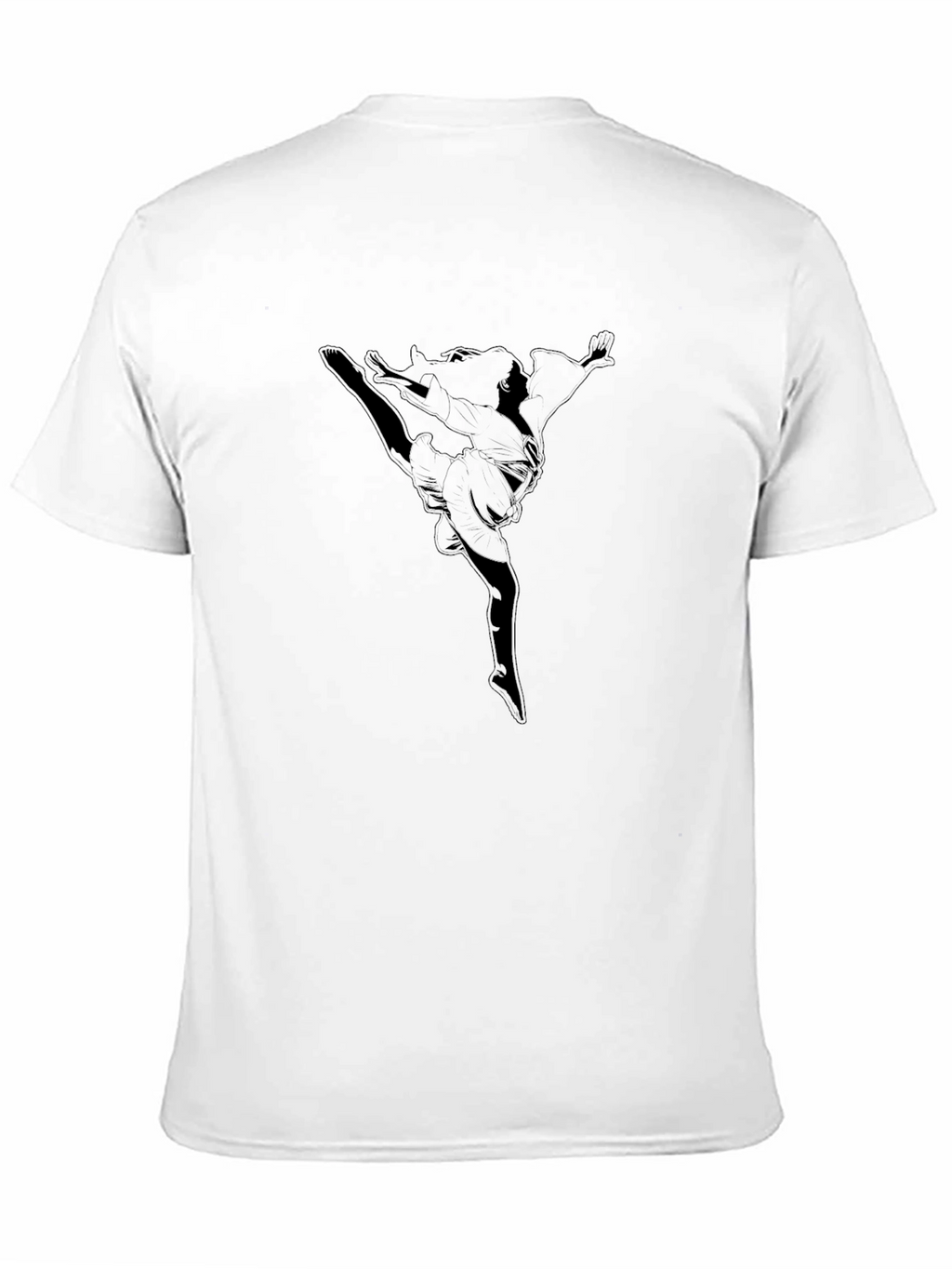 Black T-Shirt with Karate Girl Design