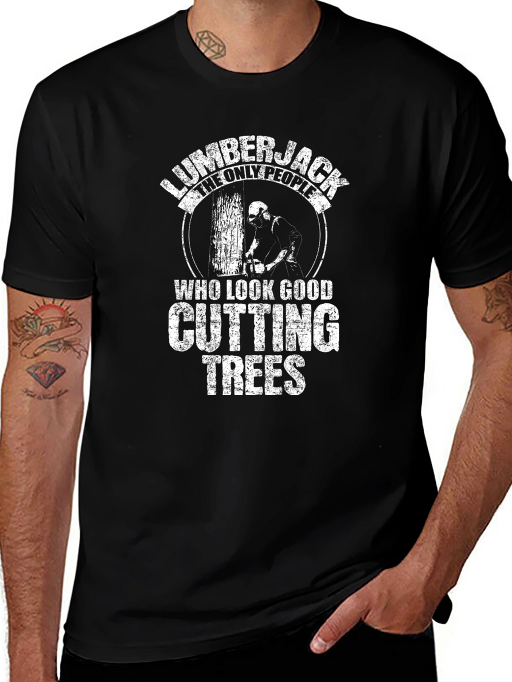 Lumberjack T-Shirt - Cutting Trees Design