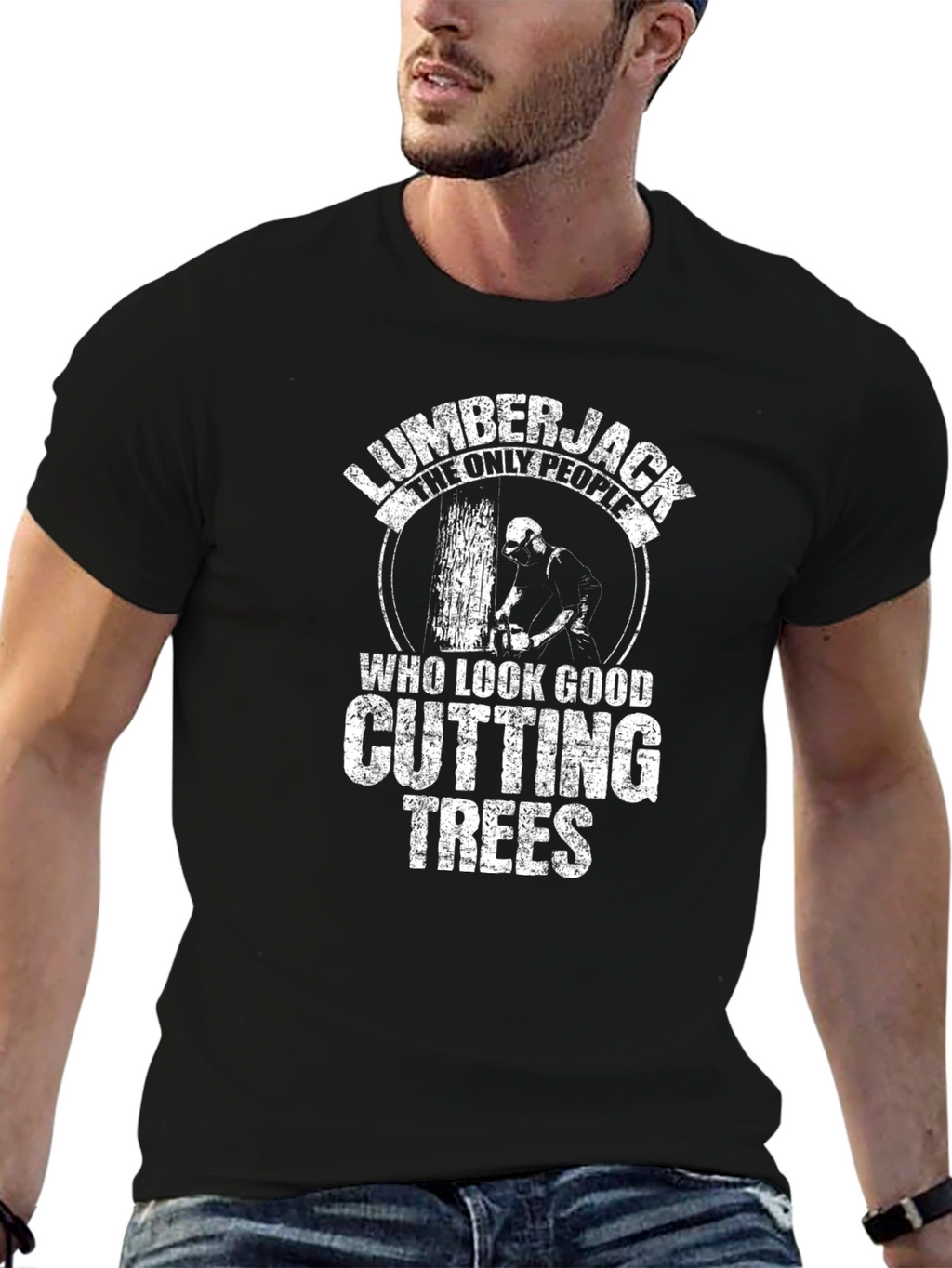 Lumberjack T-Shirt - Cutting Trees Design