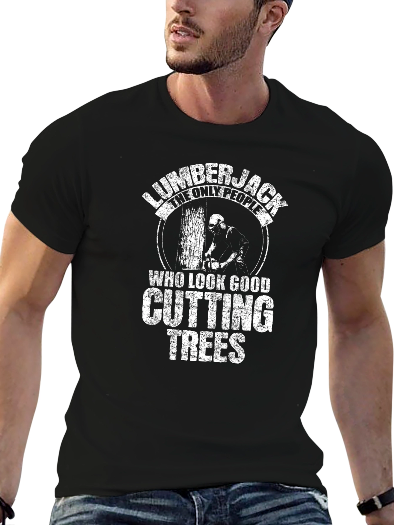 Lumberjack T-Shirt - Cutting Trees Design