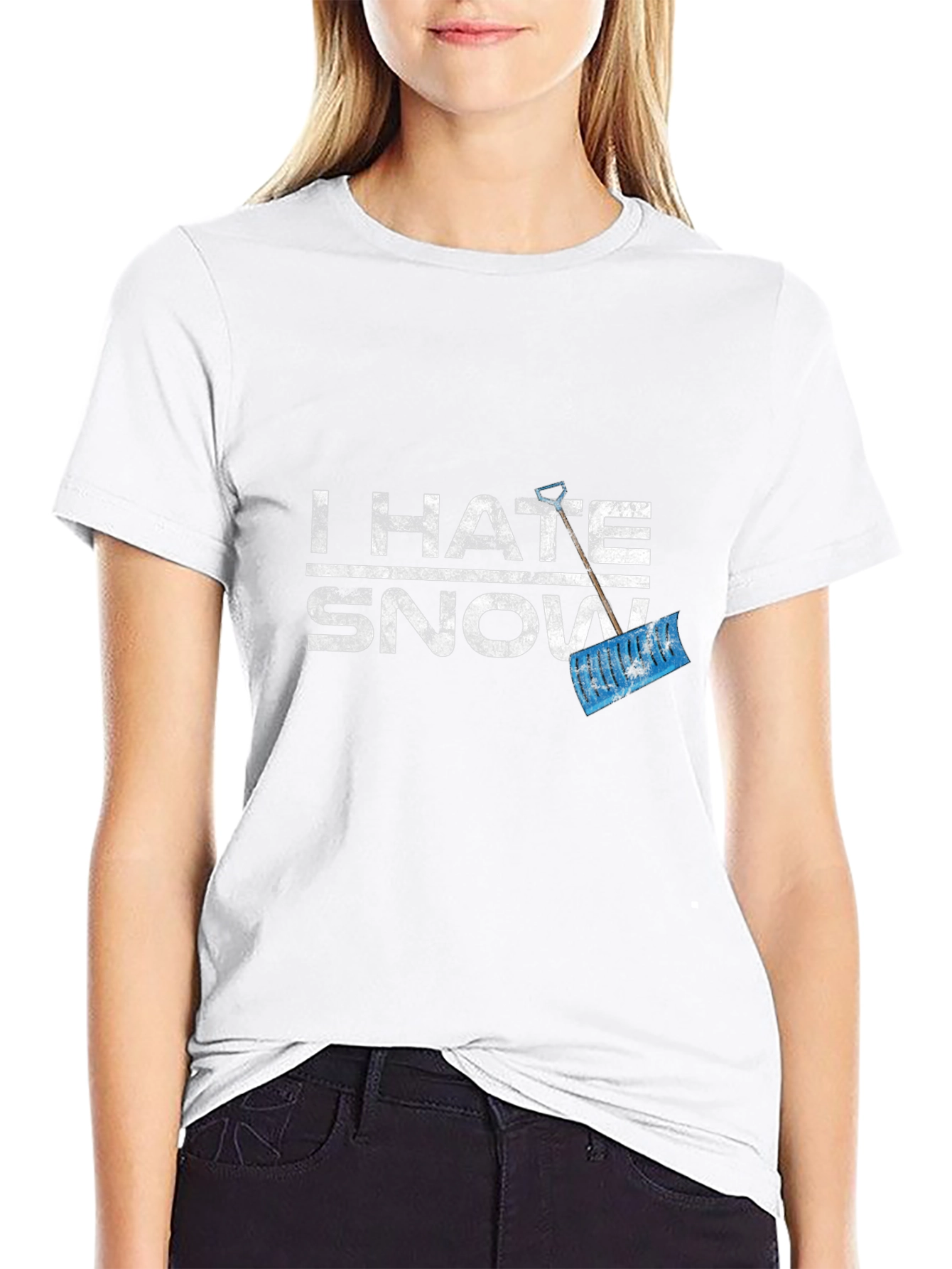I Hate Snow T-Shirt - Funny Winter Shovel Tee