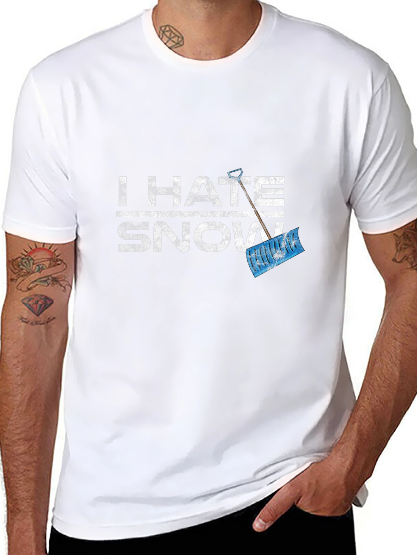 I Hate Snow T-Shirt - Funny Winter Shovel Tee