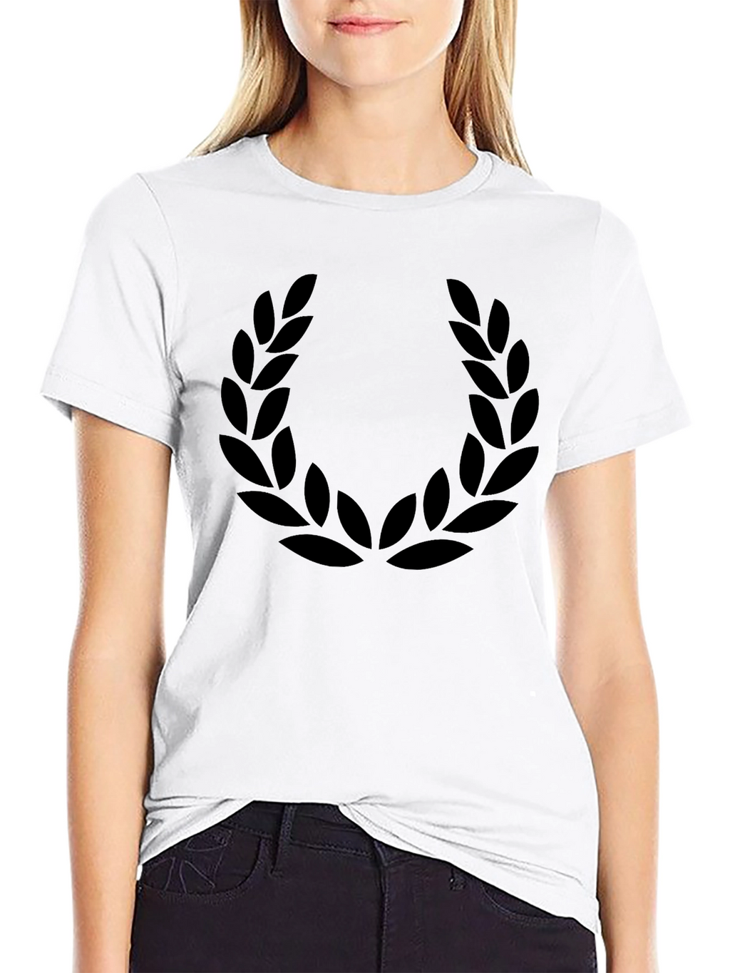 Black Laurel Wreath Graphic T-Shirt for Men