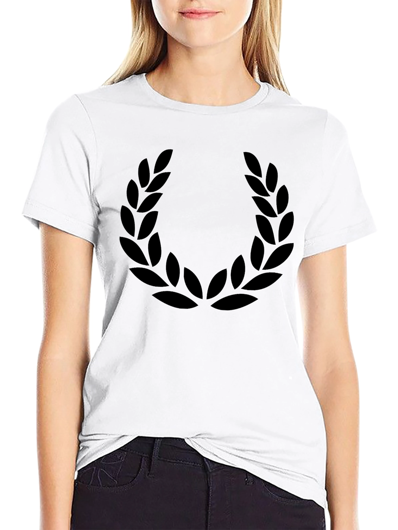 Black Laurel Wreath Graphic T-Shirt for Men