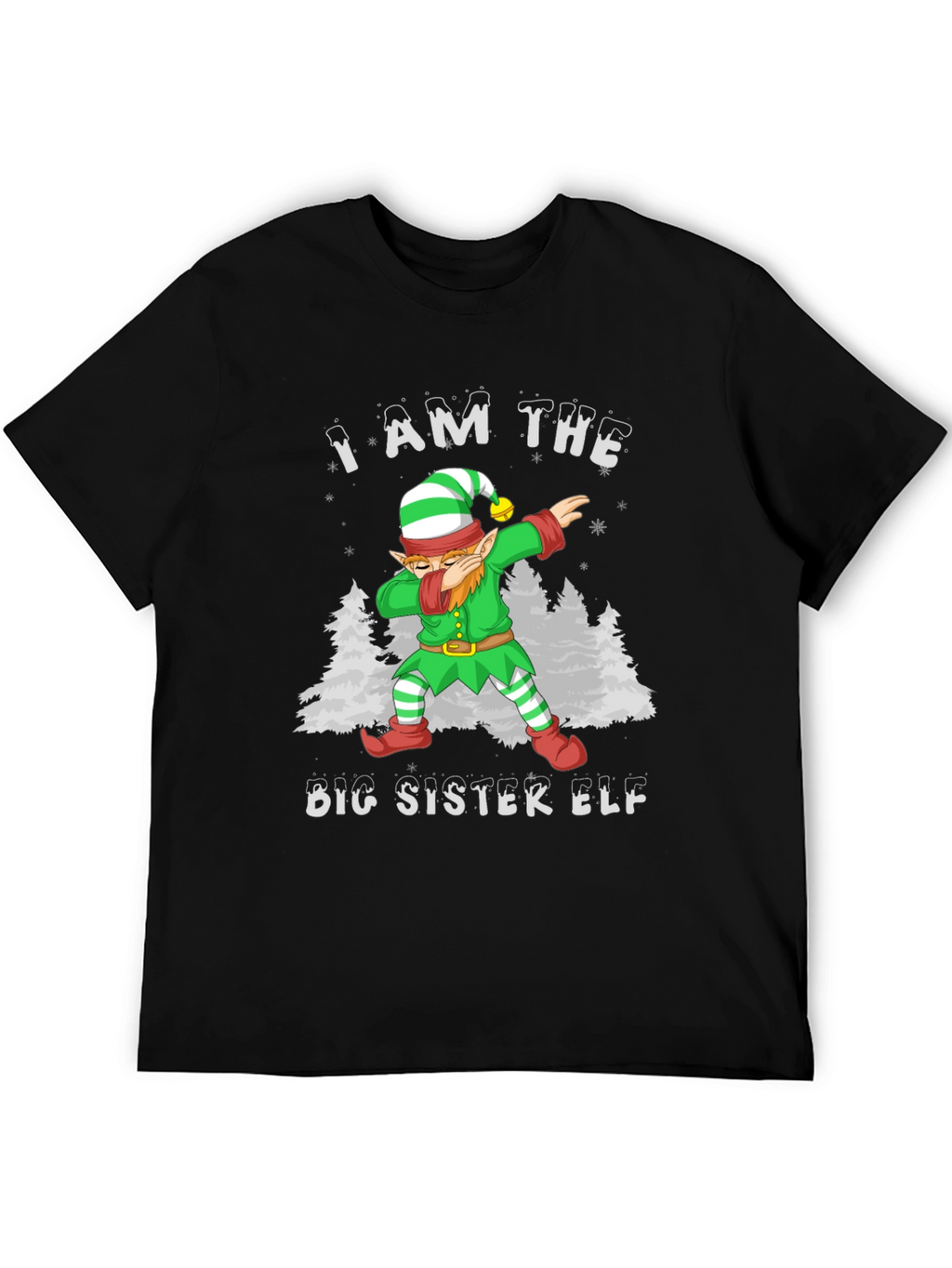 Big Sister Elf Dab Christmas Holiday T-Shirt
