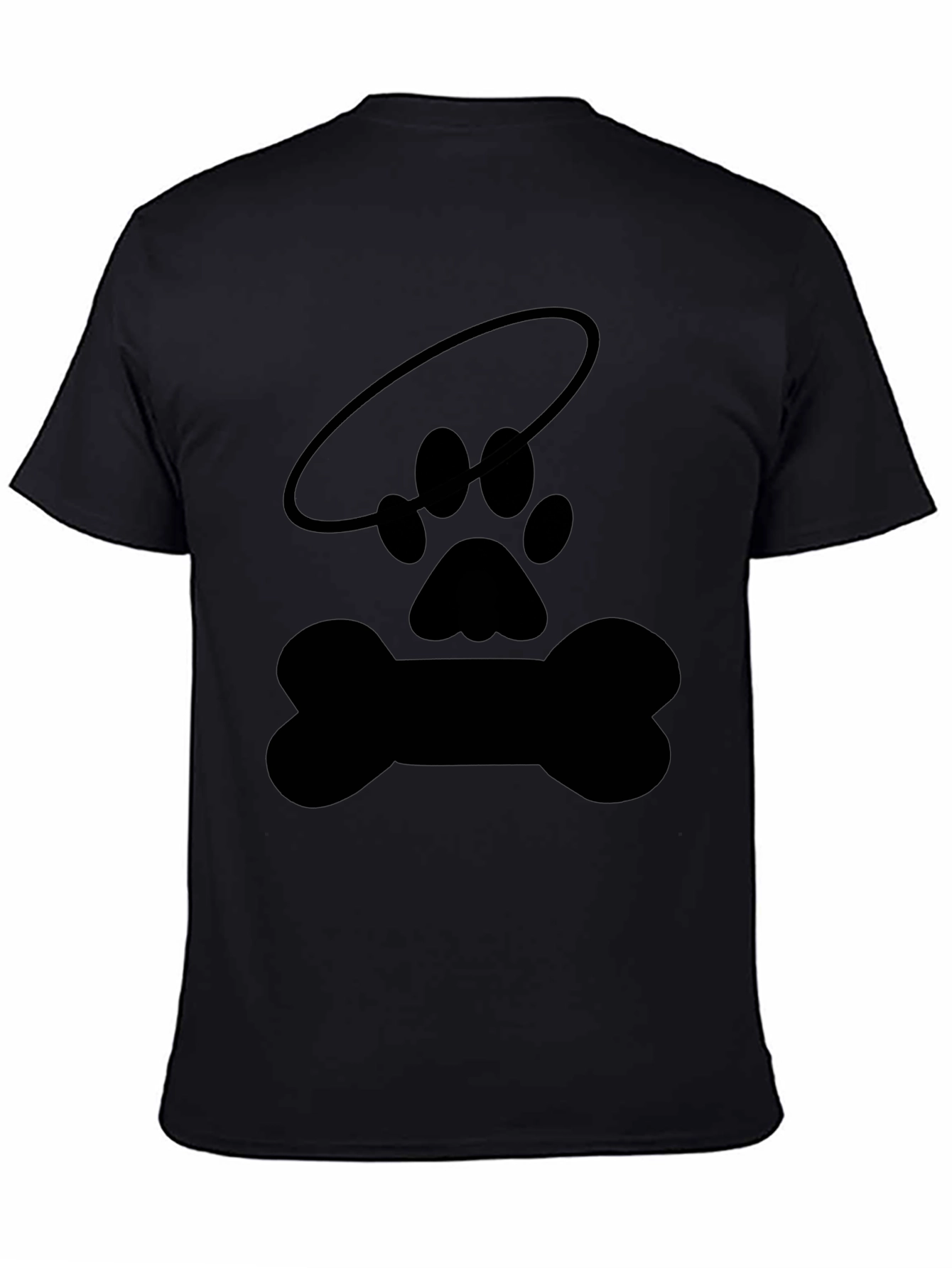 Dog Paw Halo Bone Graphic Tee - Black