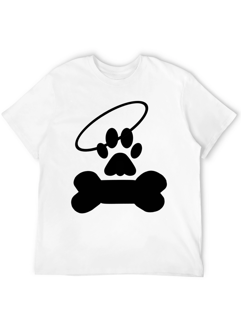 Dog Paw Halo Bone Graphic Tee - Black