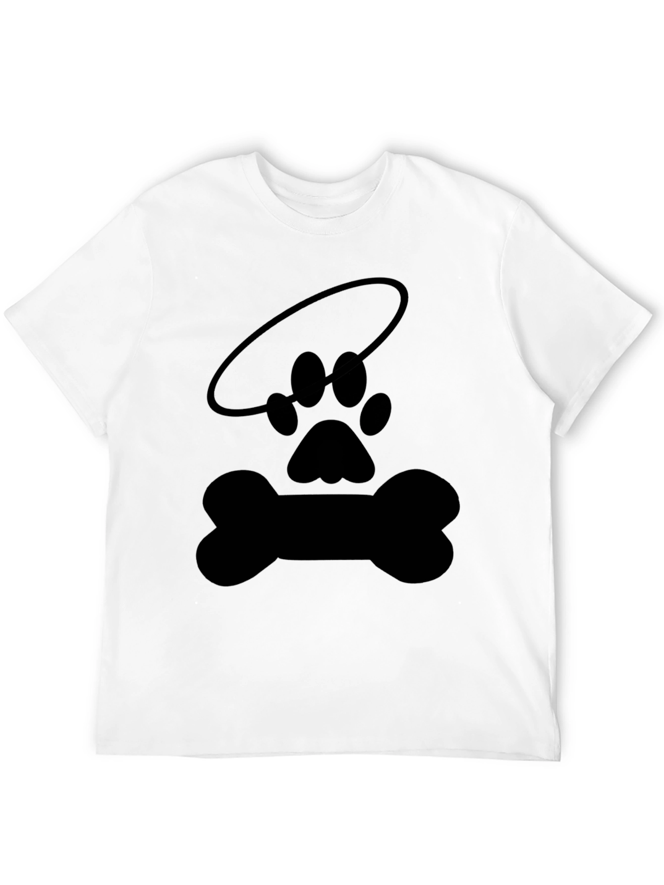 Dog Paw Halo Bone Graphic Tee - Black