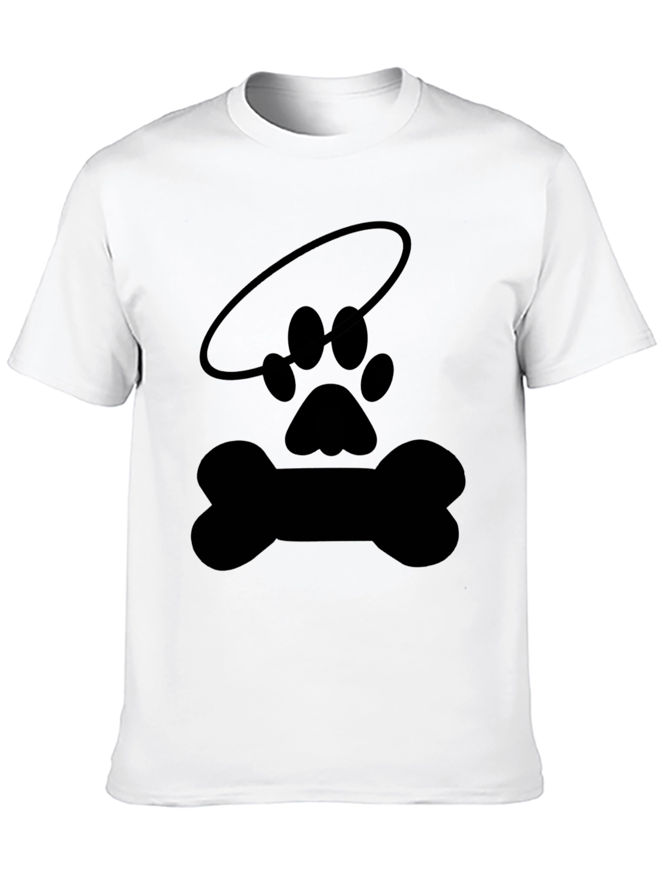 Dog Paw Halo Bone Graphic Tee - Black