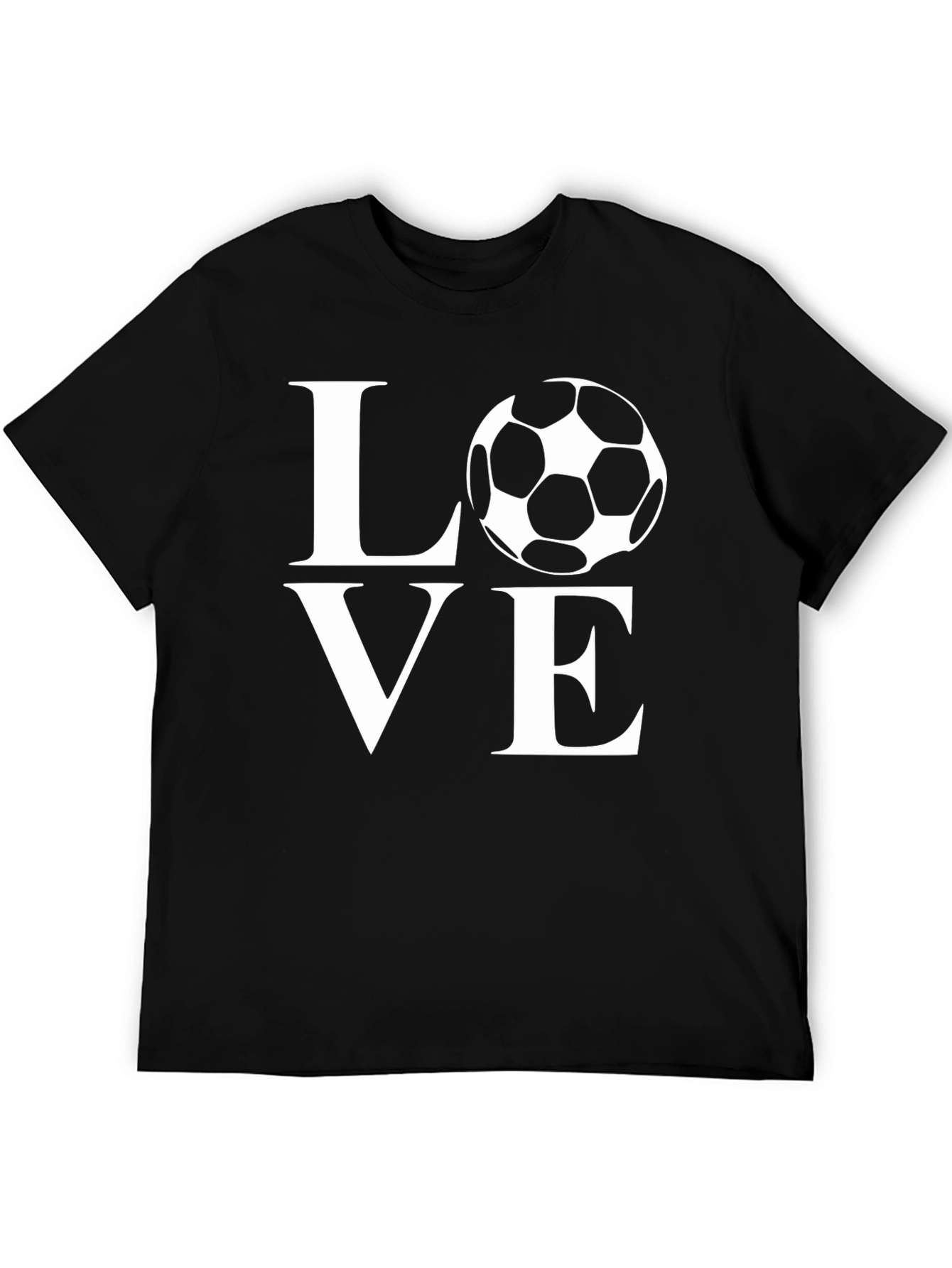 Love Soccer T-Shirt - Black Graphic Tee for Soccer Fans