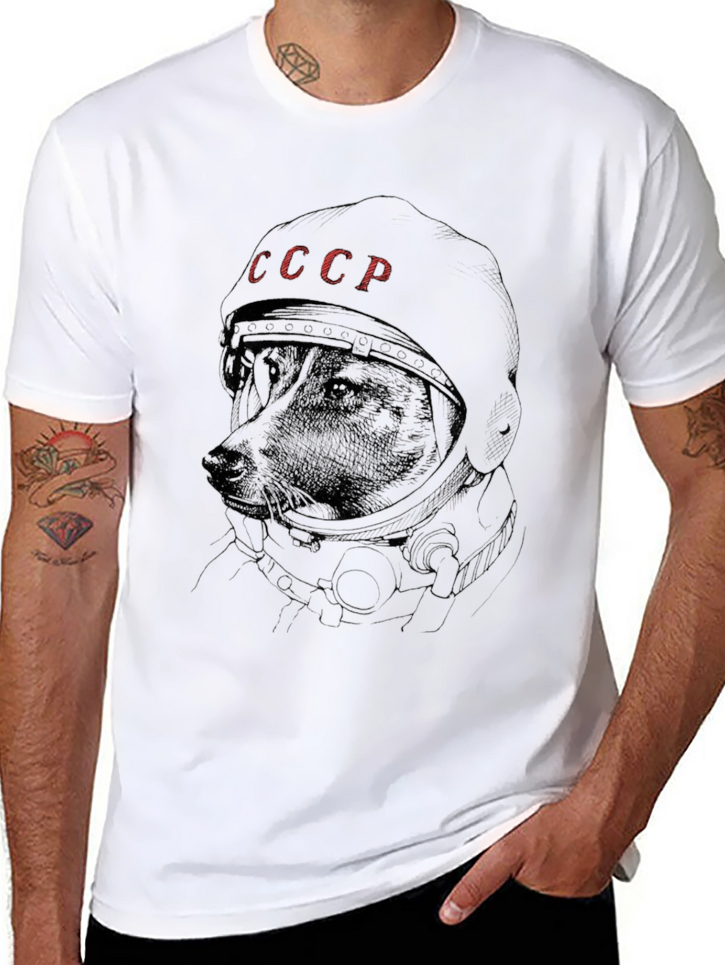 Dog Astronaut USSR T-Shirt - Space Dog Laika