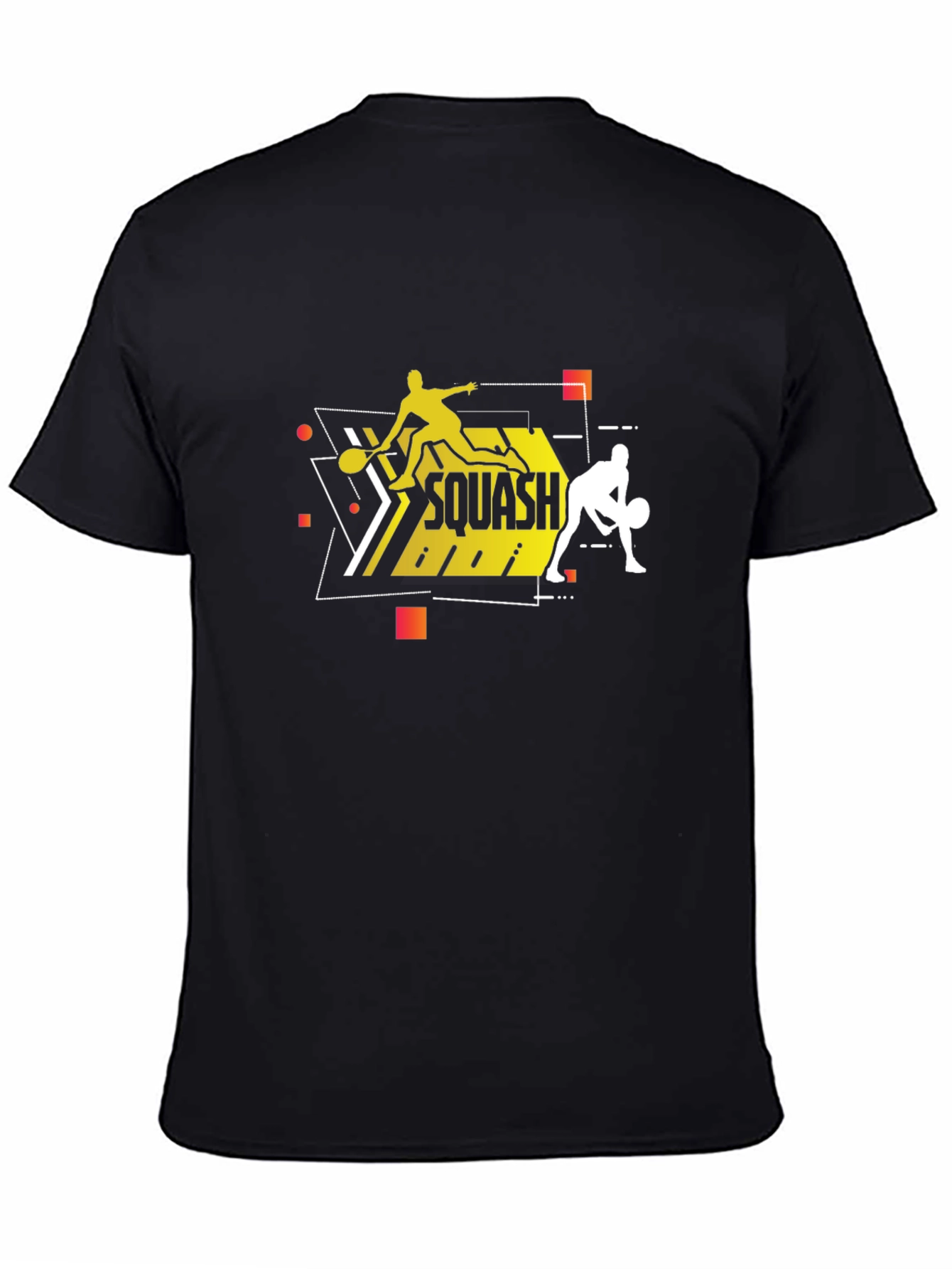 Squash Players Black T-Shirt Graphic Tee