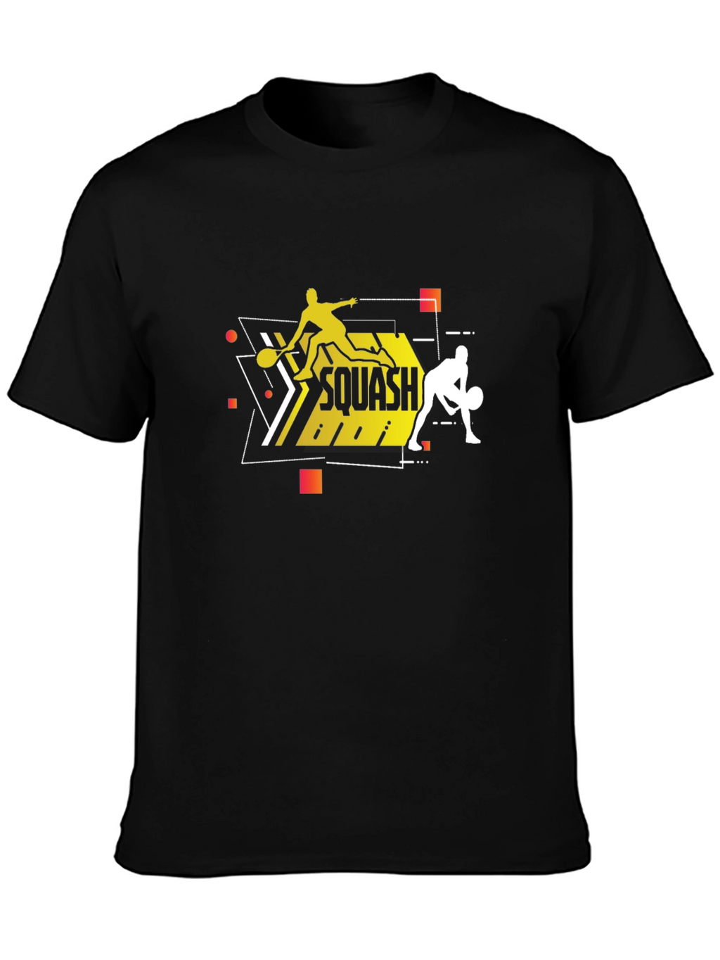 Squash Players Black T-Shirt Graphic Tee