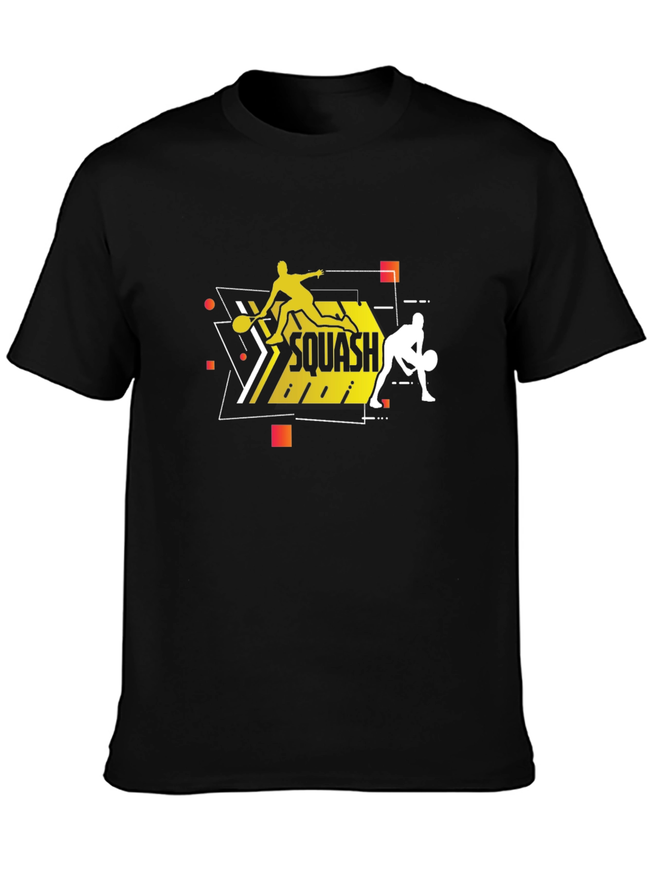 Squash Players Black T-Shirt Graphic Tee
