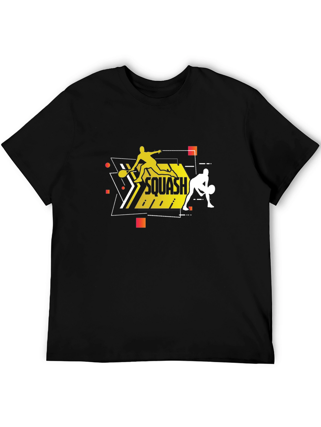 Squash Players Black T-Shirt Graphic Tee
