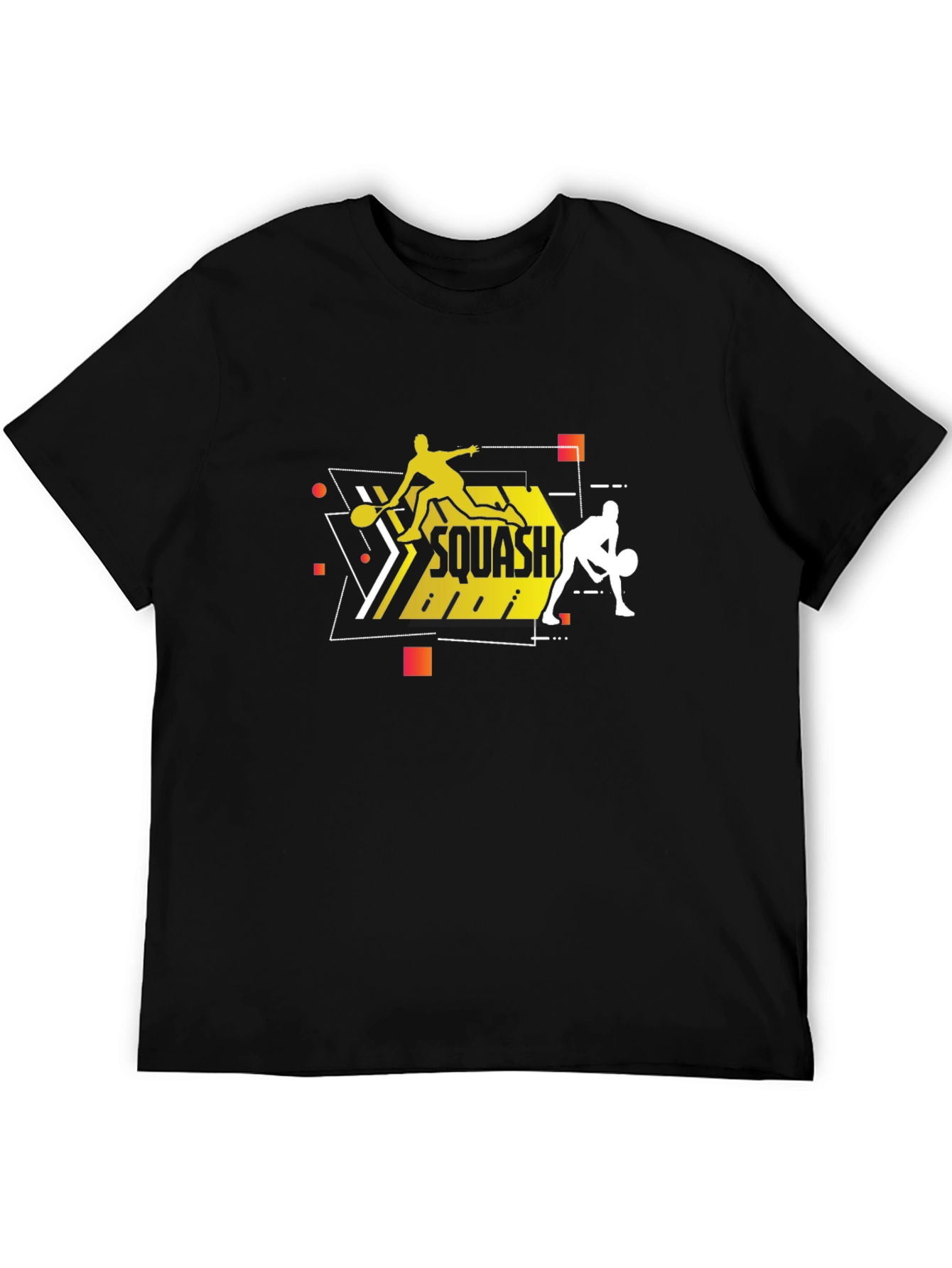 Squash Players Black T-Shirt Graphic Tee