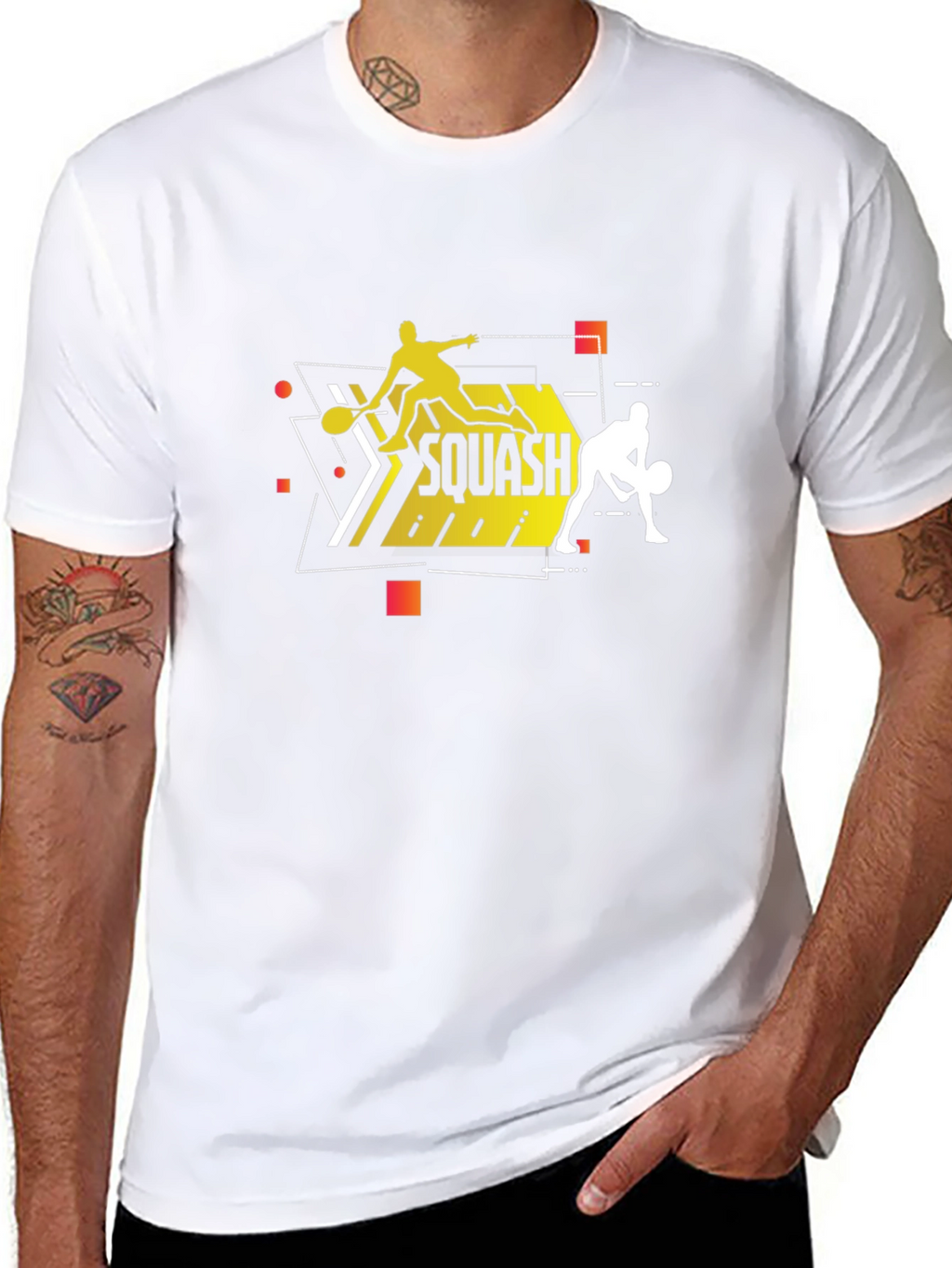 Squash Players Black T-Shirt Graphic Tee