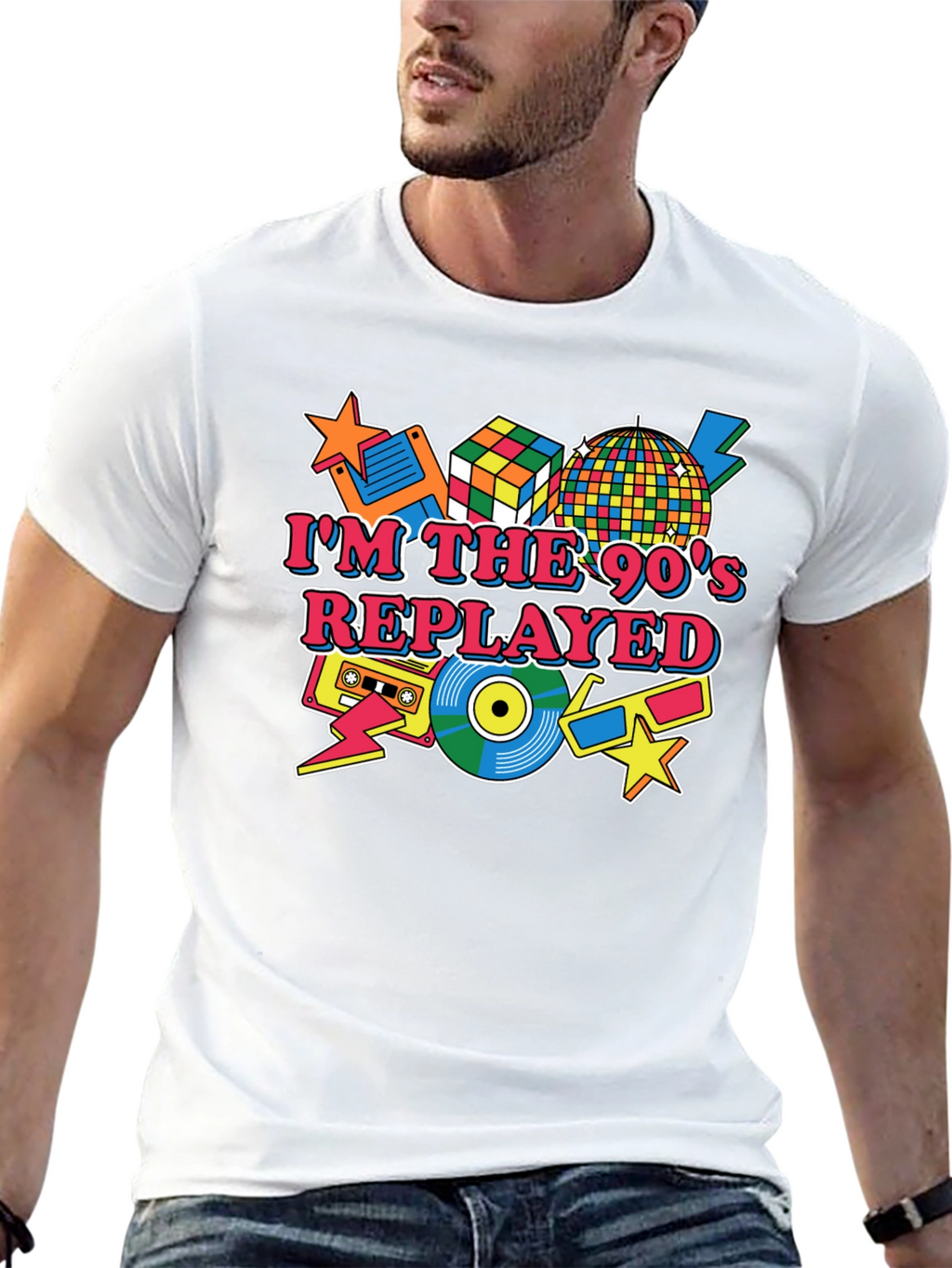 Im the 90s Replayed Black Graphic Tee