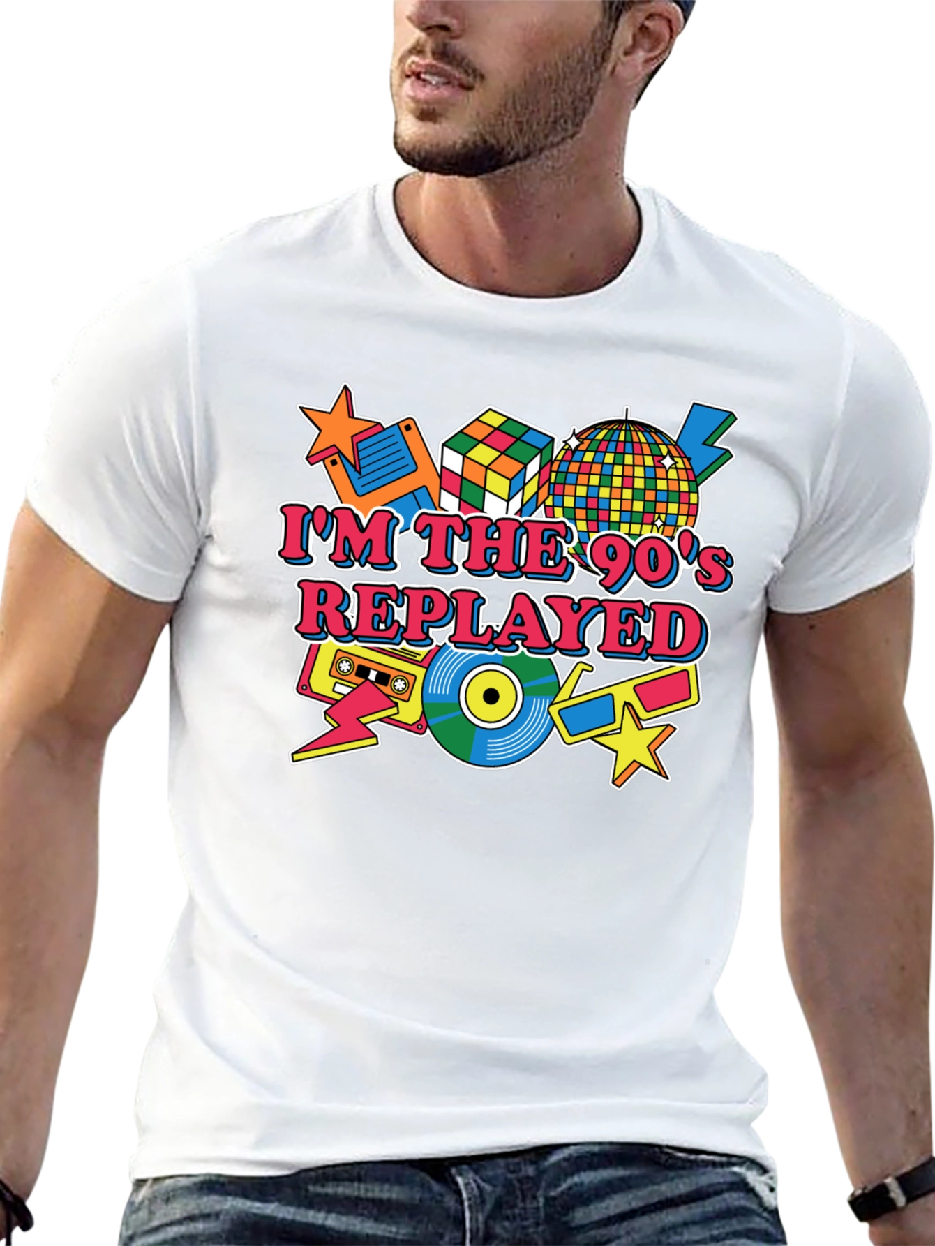 Im the 90s Replayed Black Graphic Tee