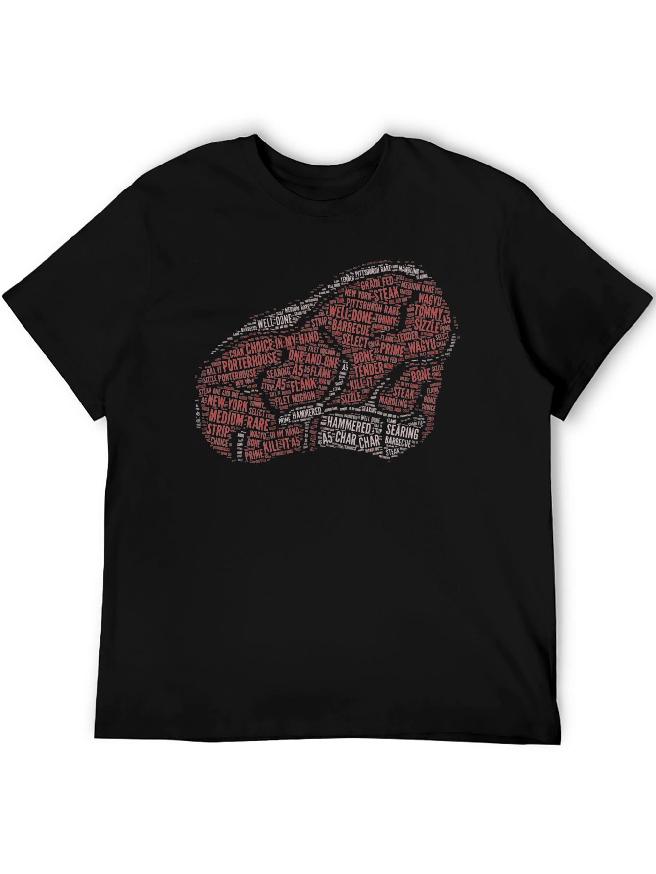 Steak Lover Word Art T-Shirt