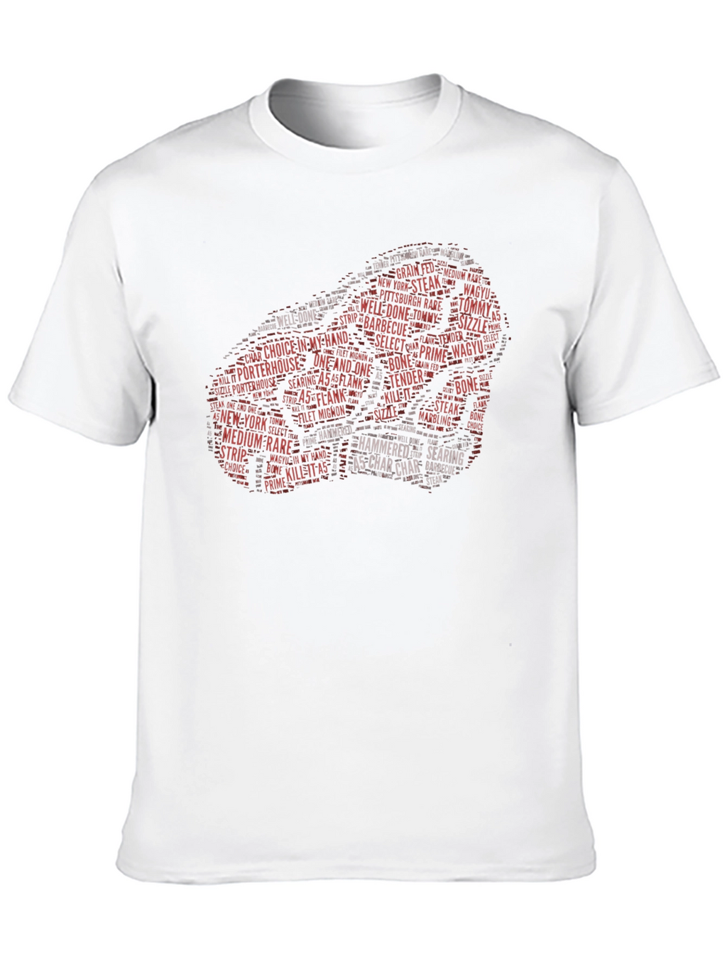 Steak Lover Word Art T-Shirt