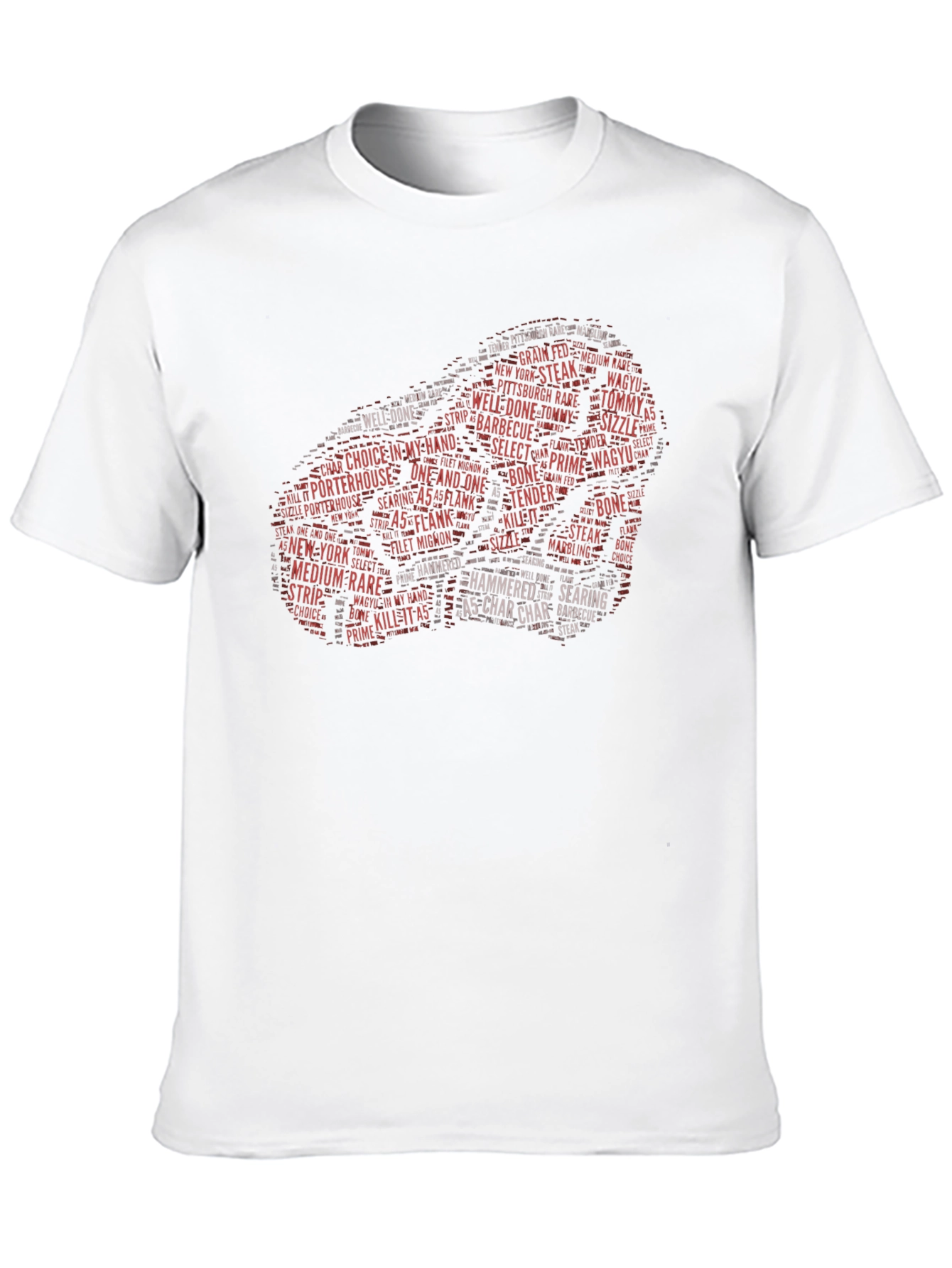 Steak Lover Word Art T-Shirt